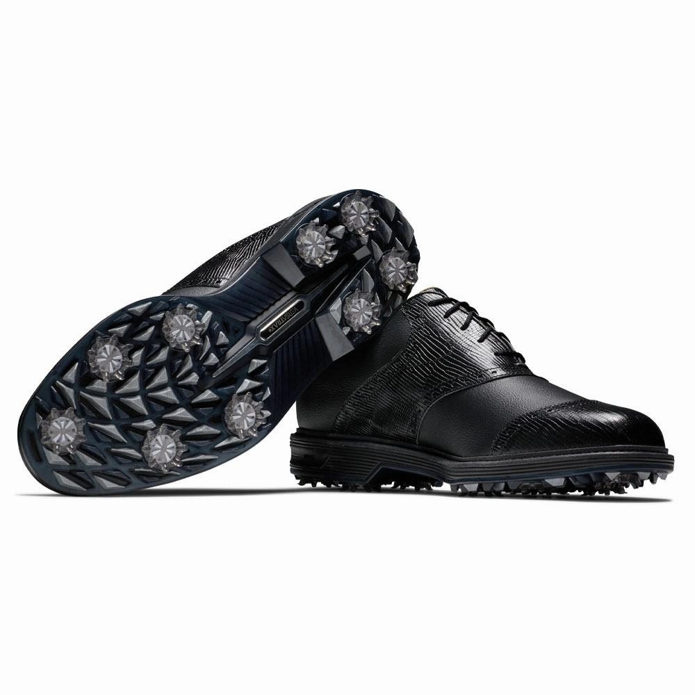 Casual Sneakers, Flexible Walking Shoes, Knit Upper Shoes FootJoy Premiere Series - Wilcox Golf Shoes Black/Lizard Print - 24 Men