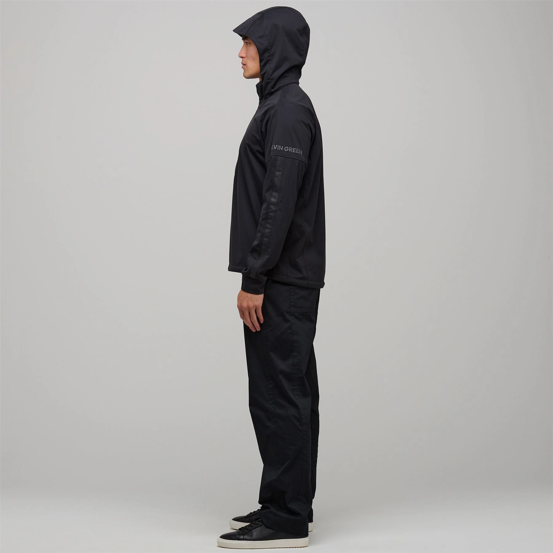 Luke CONCEPT Hooded Windproof Jacket Black Galvin Green Men's Apparel