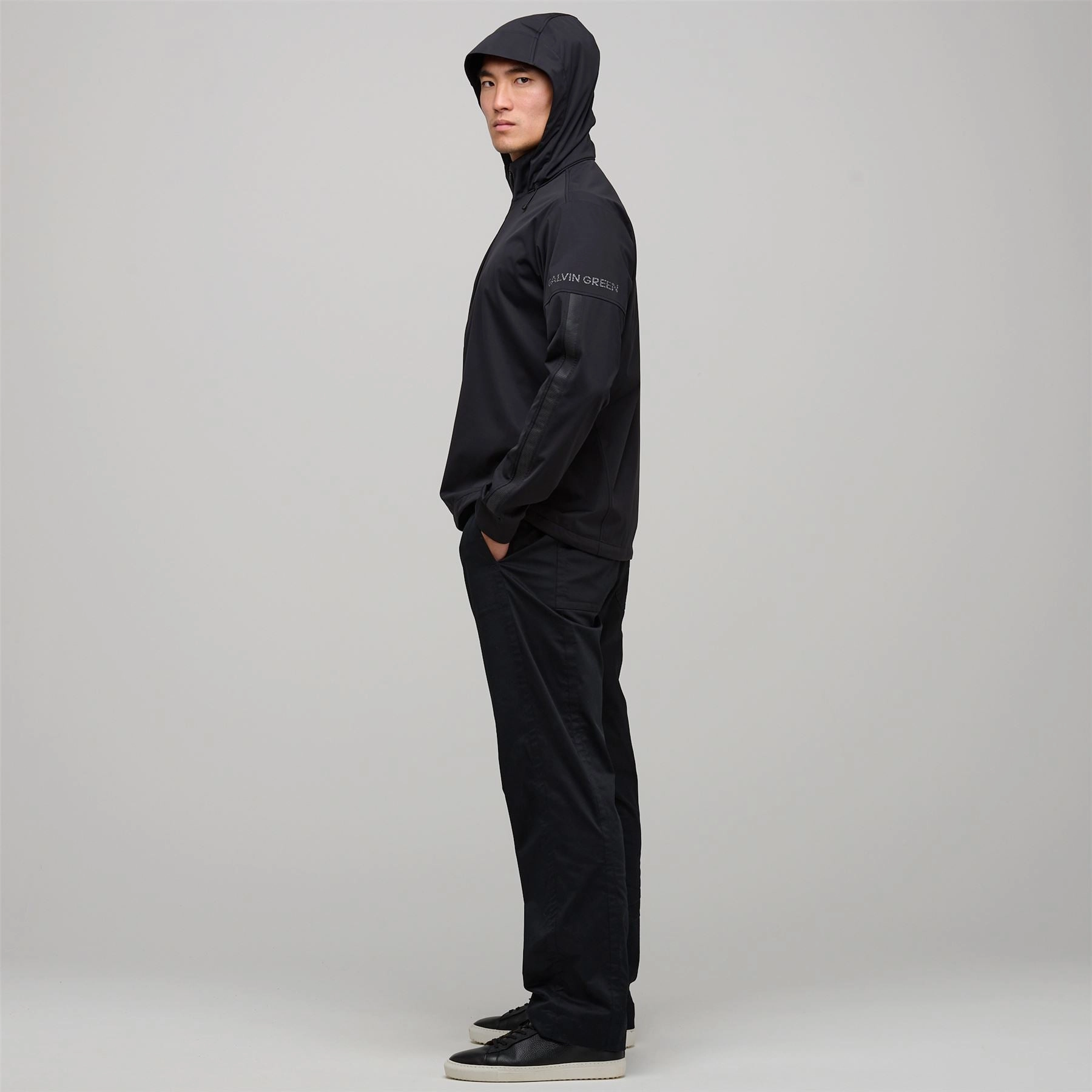 Luke CONCEPT Hooded Windproof Jacket Black Galvin Green Men's Apparel