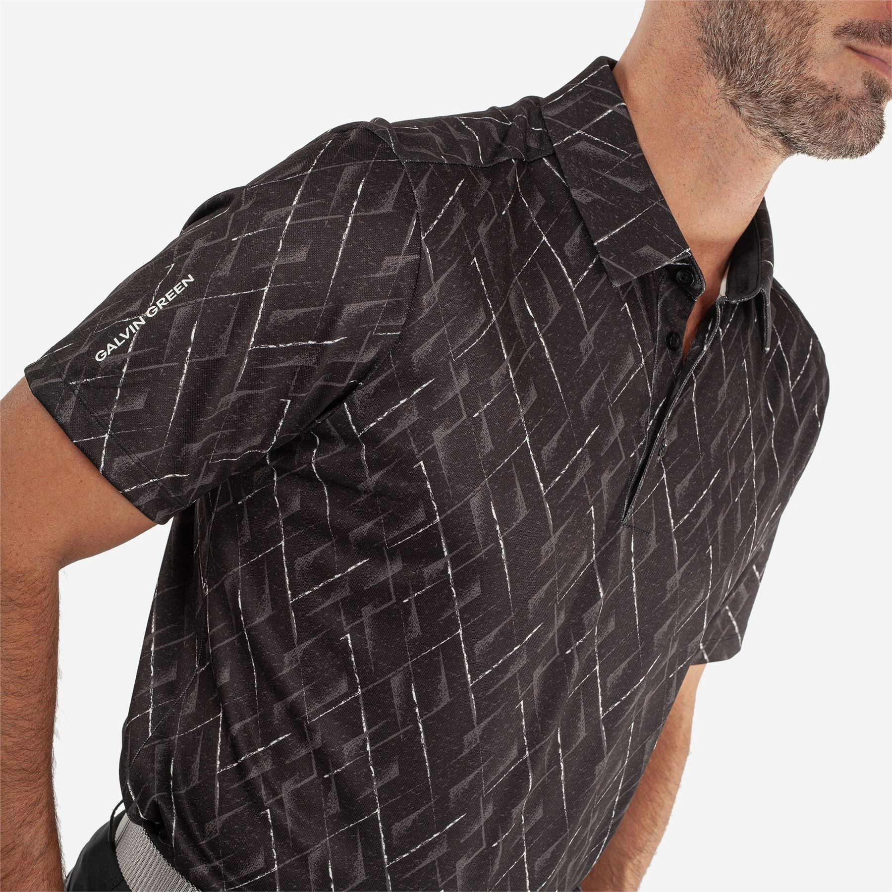 Mads VENTIL8  Polo Black Galvin Green Men's Apparel