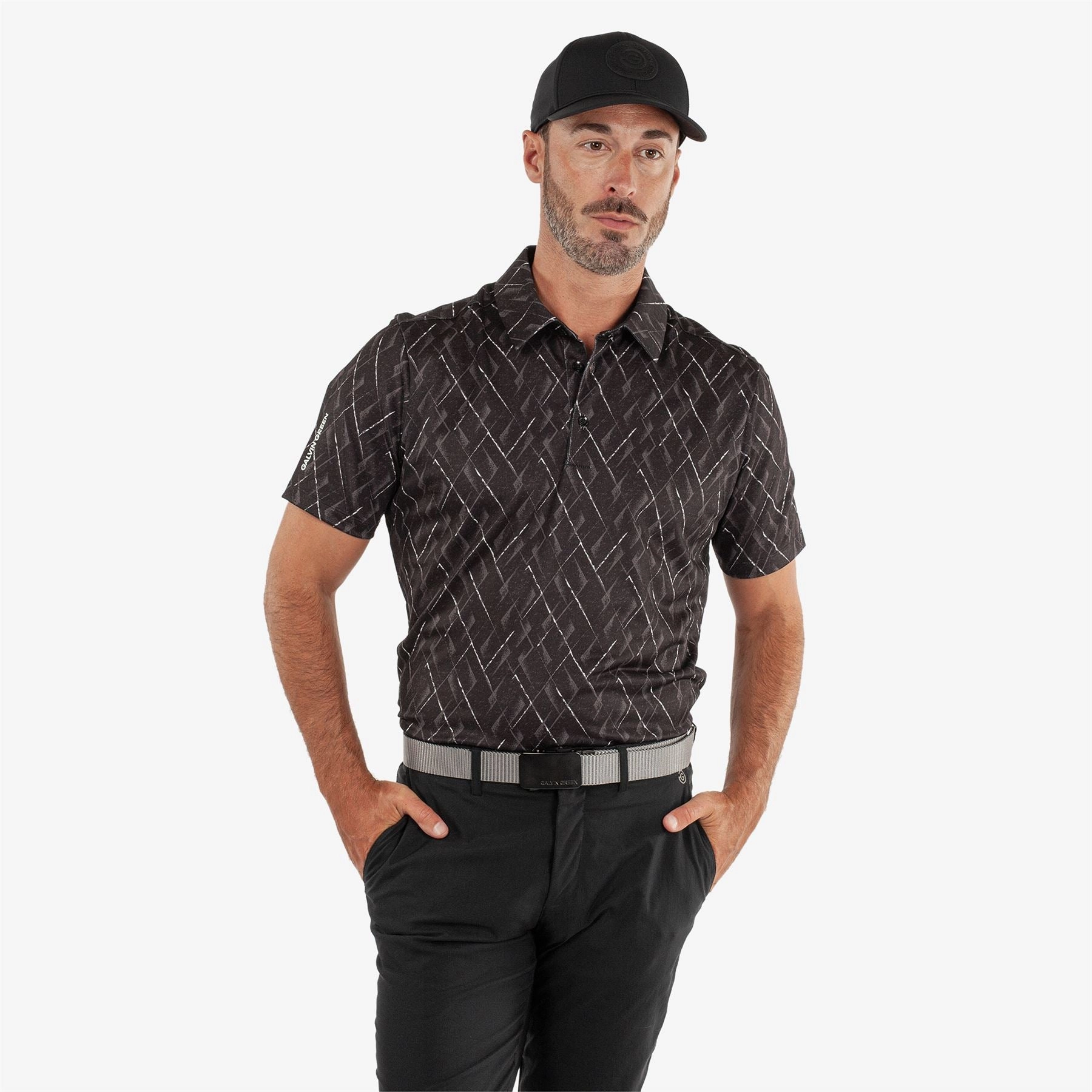 Mads VENTIL8  Polo Black Galvin Green Men's Apparel
