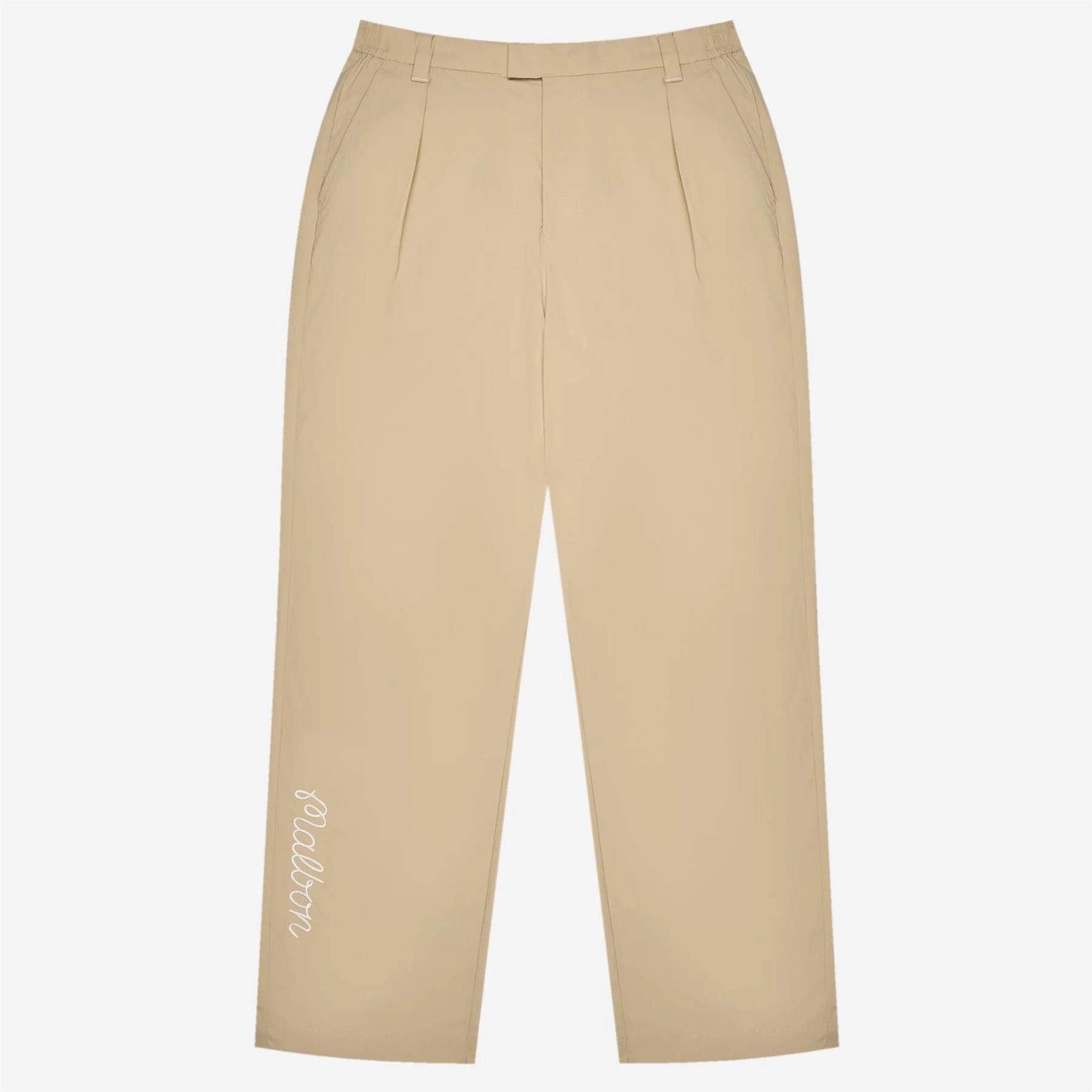 Magnolia Pleated Trousers Khaki Malbon Men's Golf Lifestyle Wear
