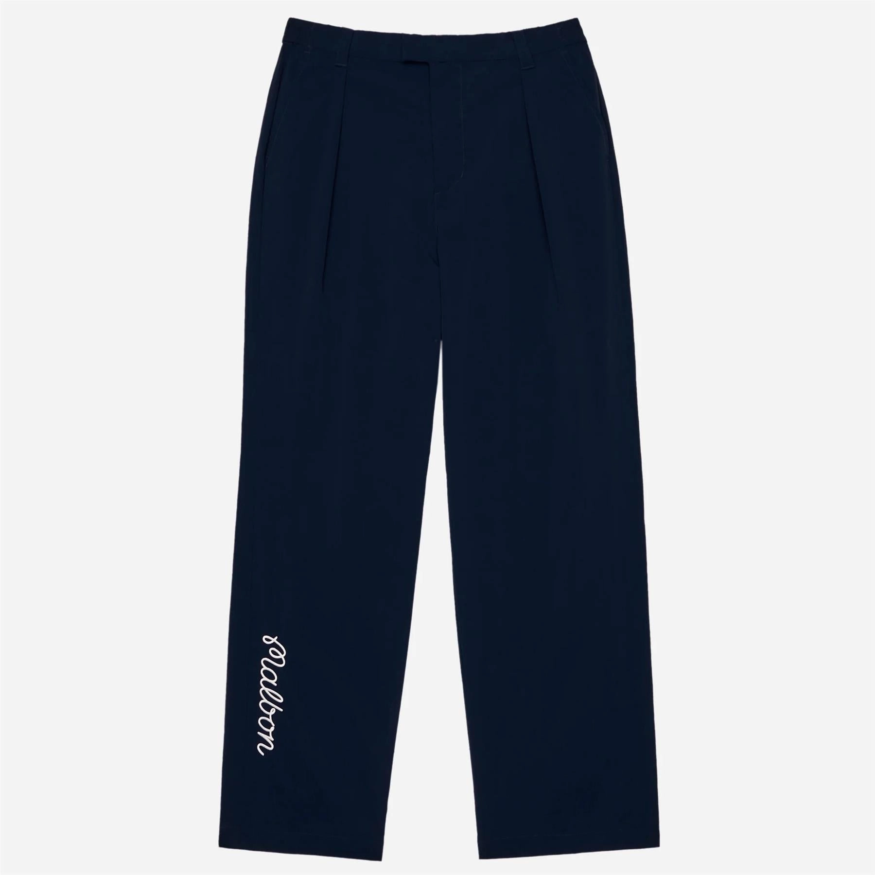 Magnolia Pleated Trousers Navy Malbon Men's Golf Lifestyle Wear