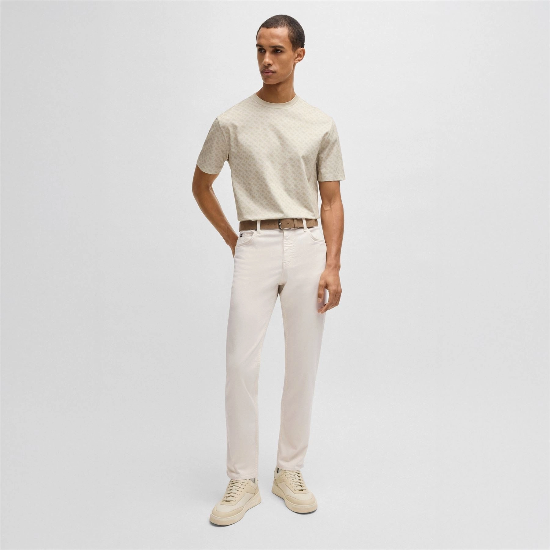 Maine Trousers Open White Boss Men's Fashion