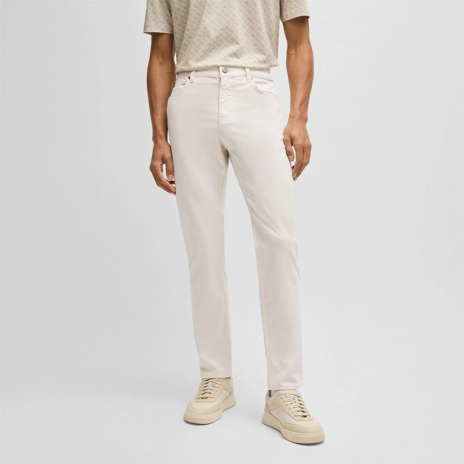 Maine Trousers Open White Boss men's fashion and office attire