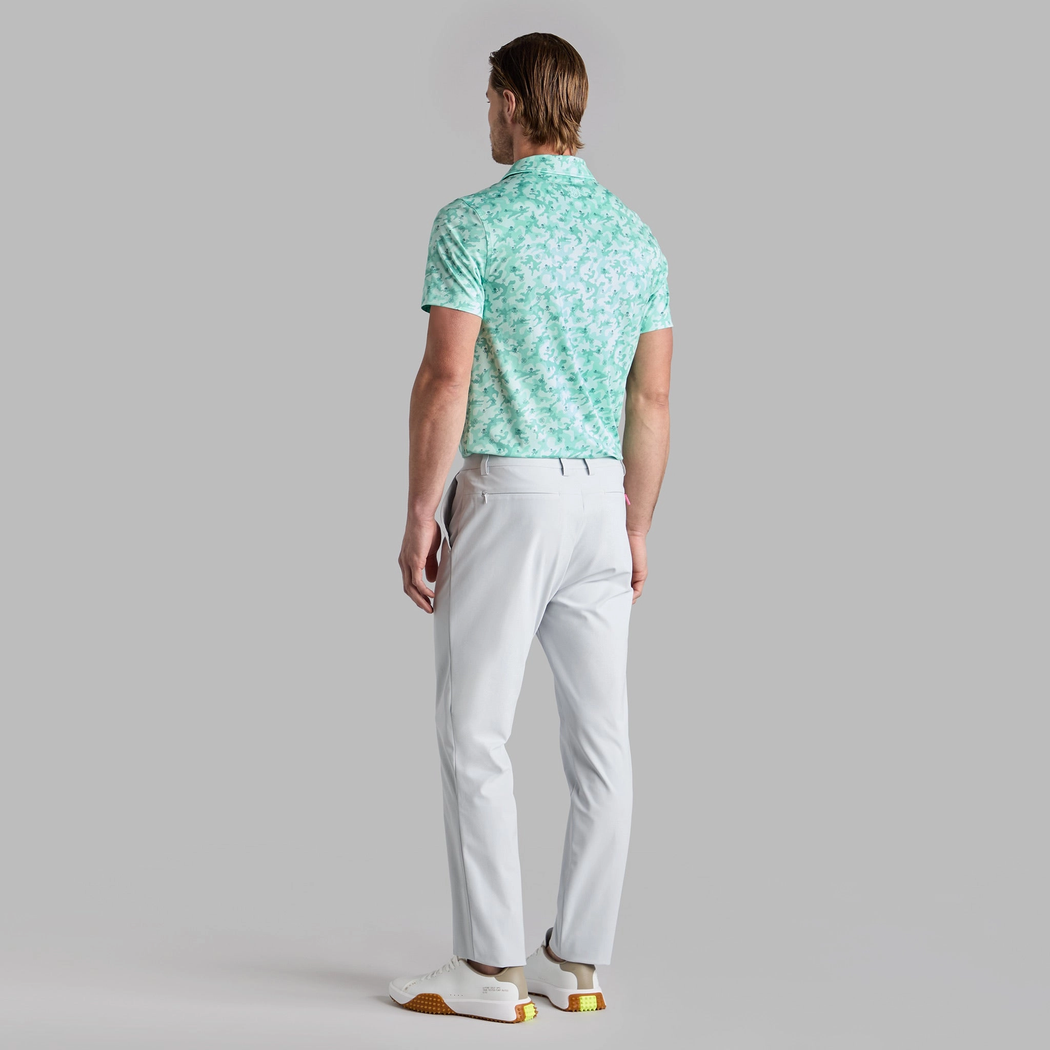 Mapped Icon Camo Tech Jersey Polo Menthol G/Fore Men's Fashion
