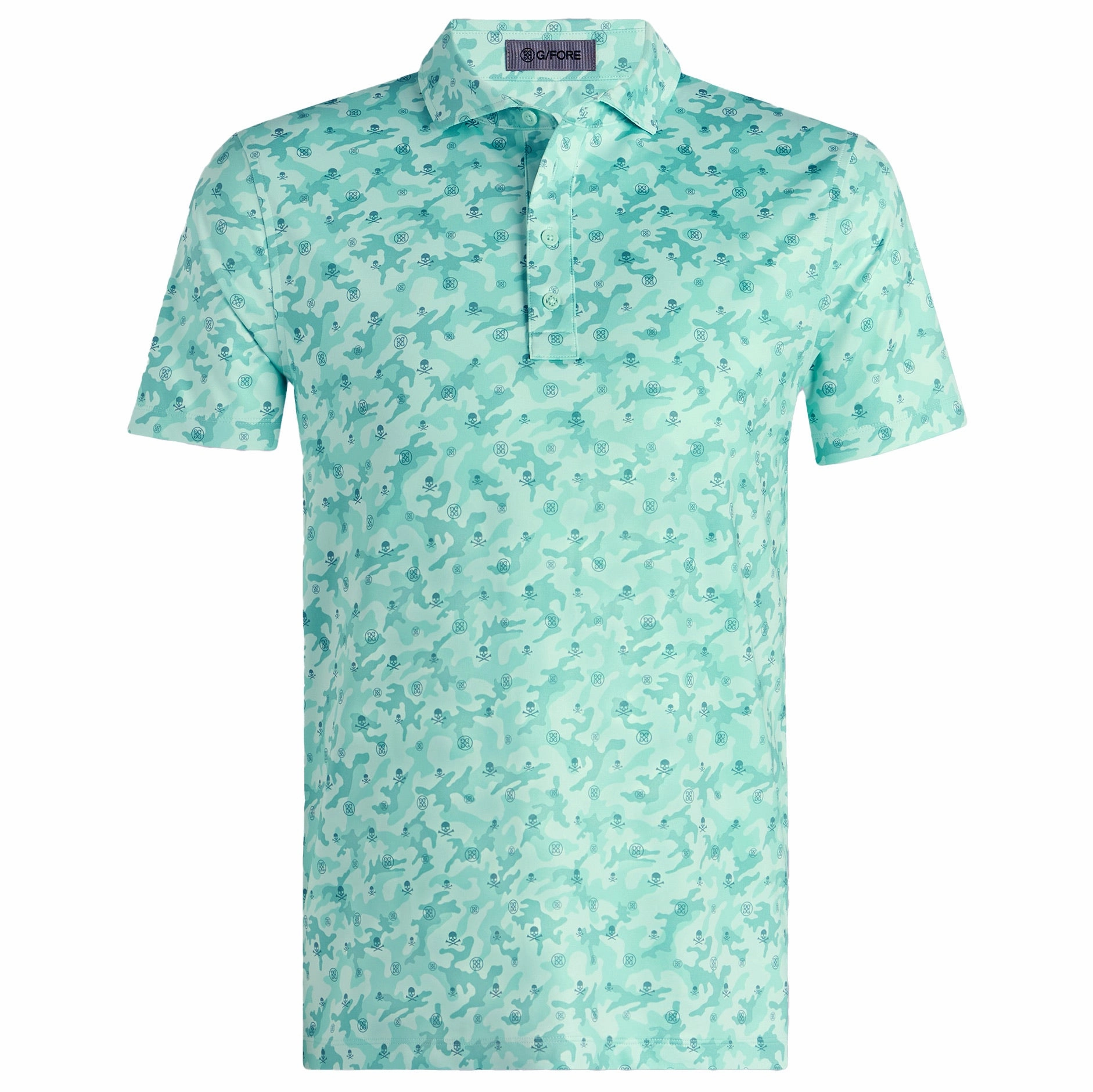 Mapped Icon Camo Tech Jersey Polo Menthol G/Fore Men's Fashion