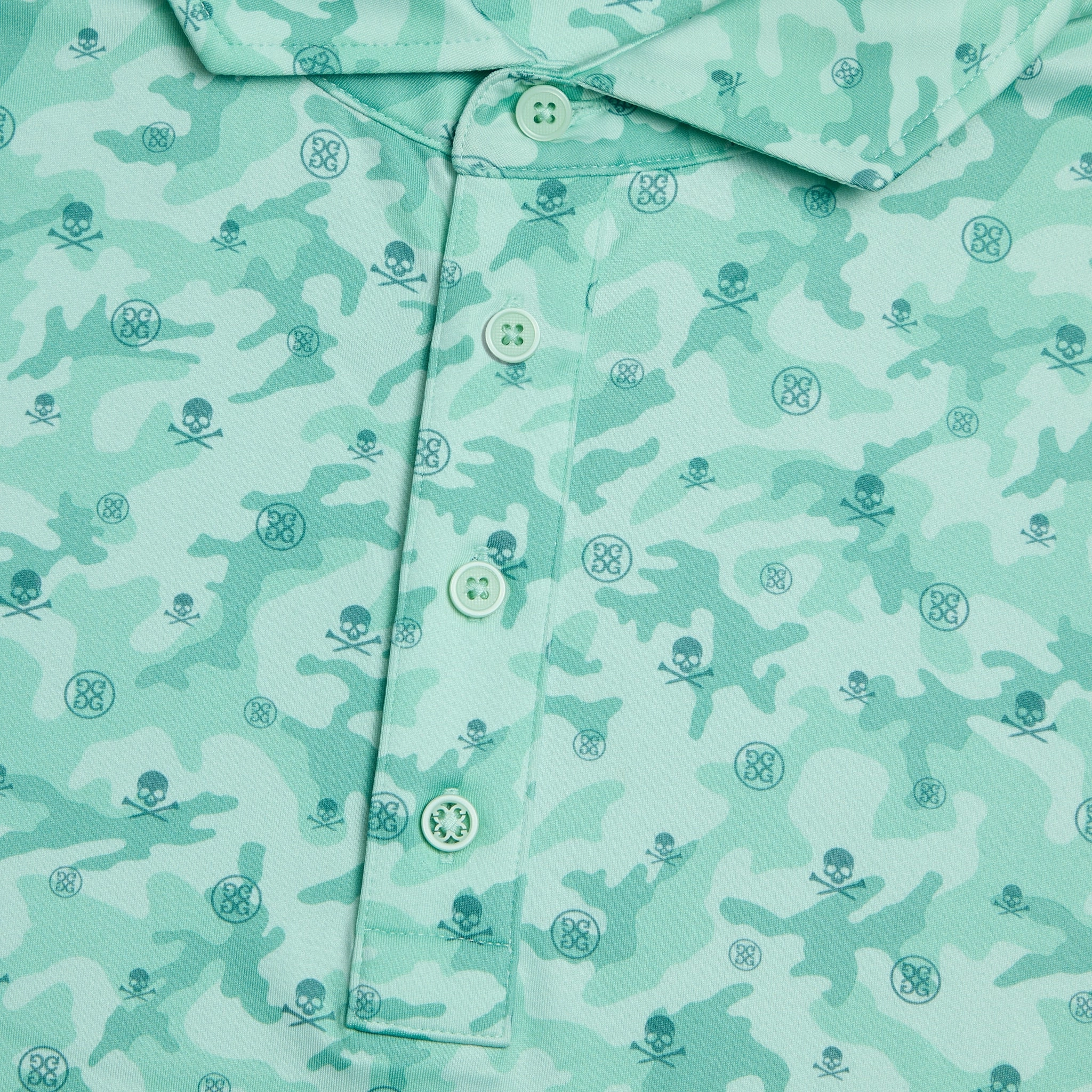 Mapped Icon Camo Tech Jersey Polo Menthol G/Fore Men's Fashion