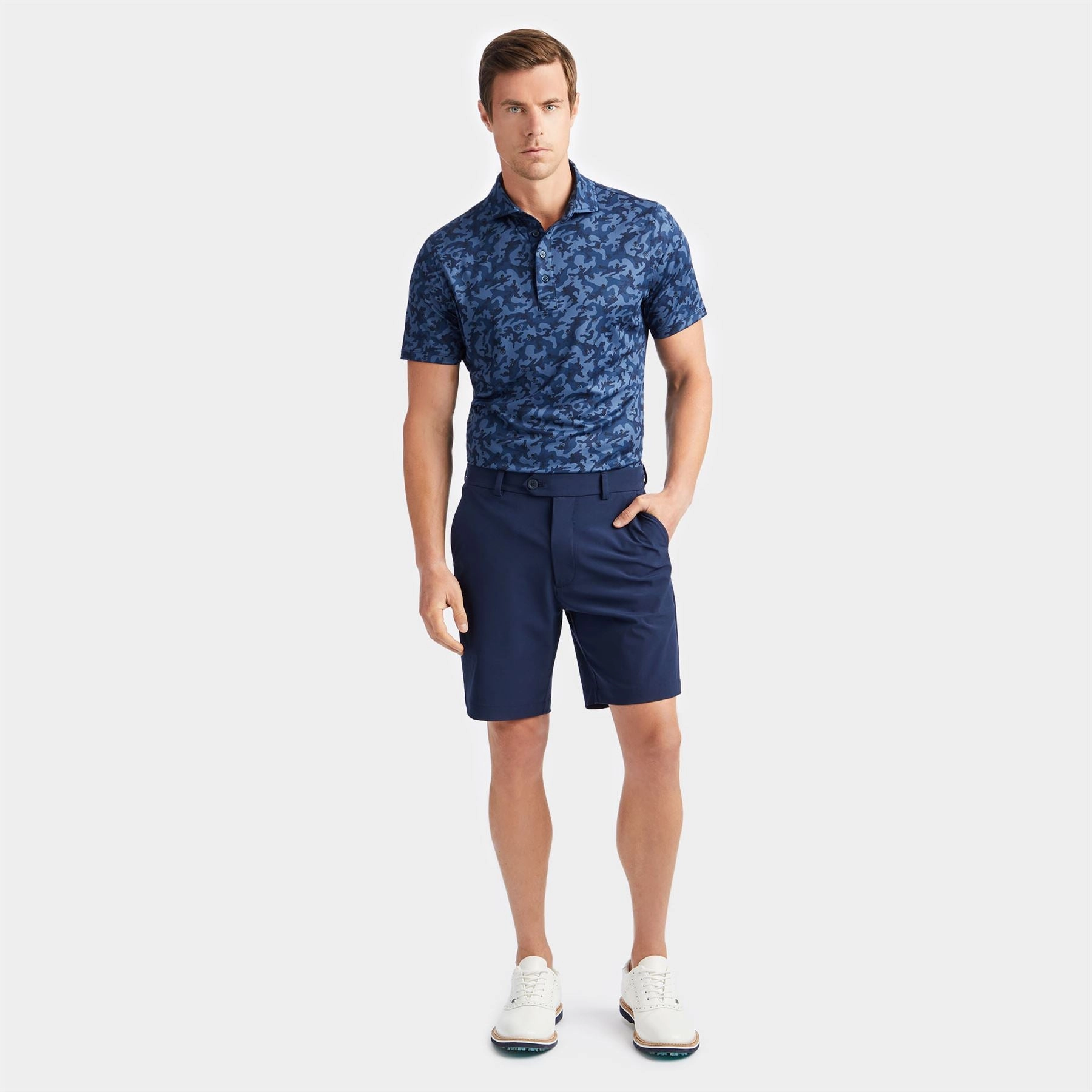 Mapped Icon Camo Tech Jersey Polo Twilight Navy G/Fore Men's Fashion