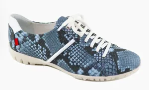 Marc Joseph Albany Golf Shoe - Black & Blue Python Calf women's classic golf shoes