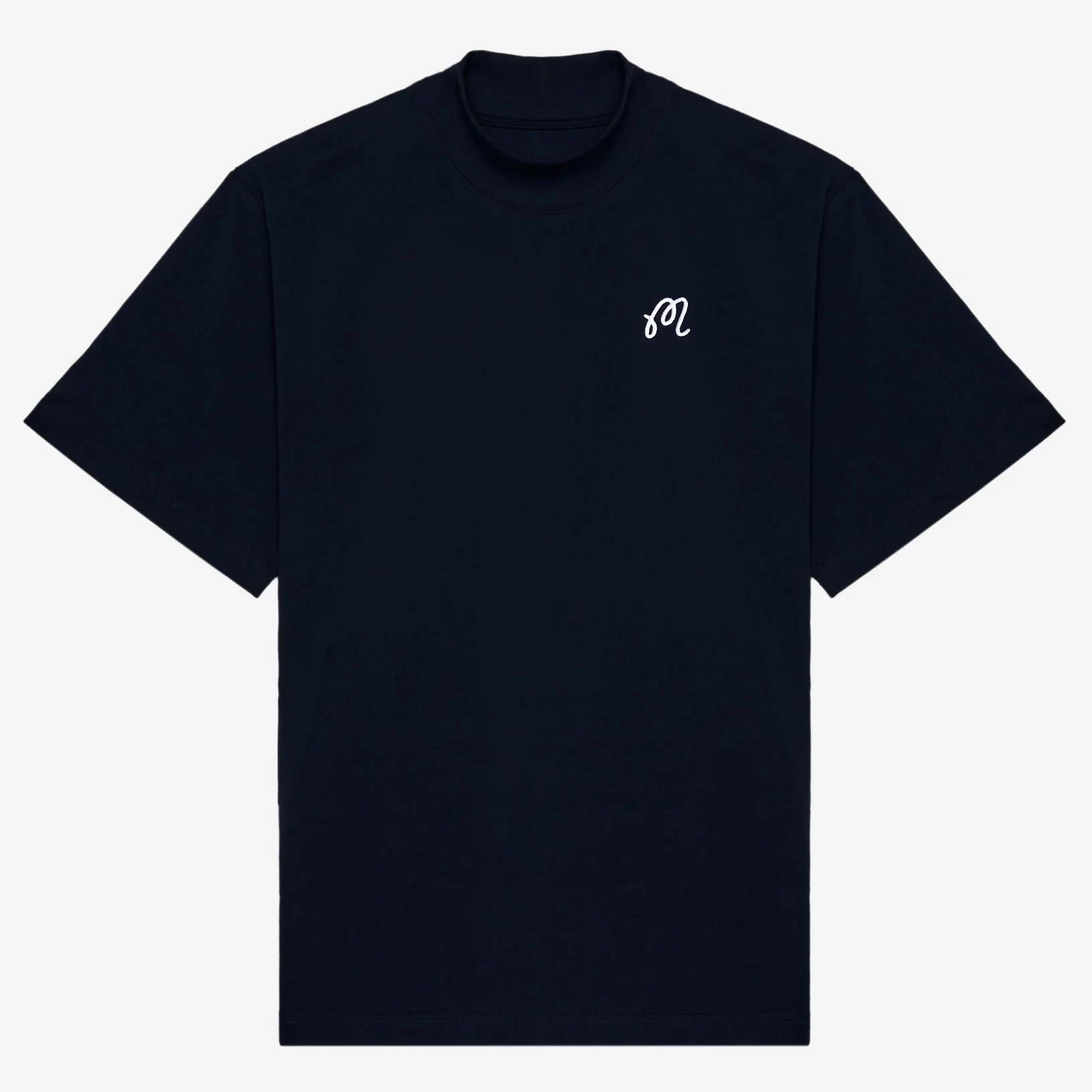 Mare Mockneck T-Shirt Navy Malbon Men's Golf Lifestyle Wear