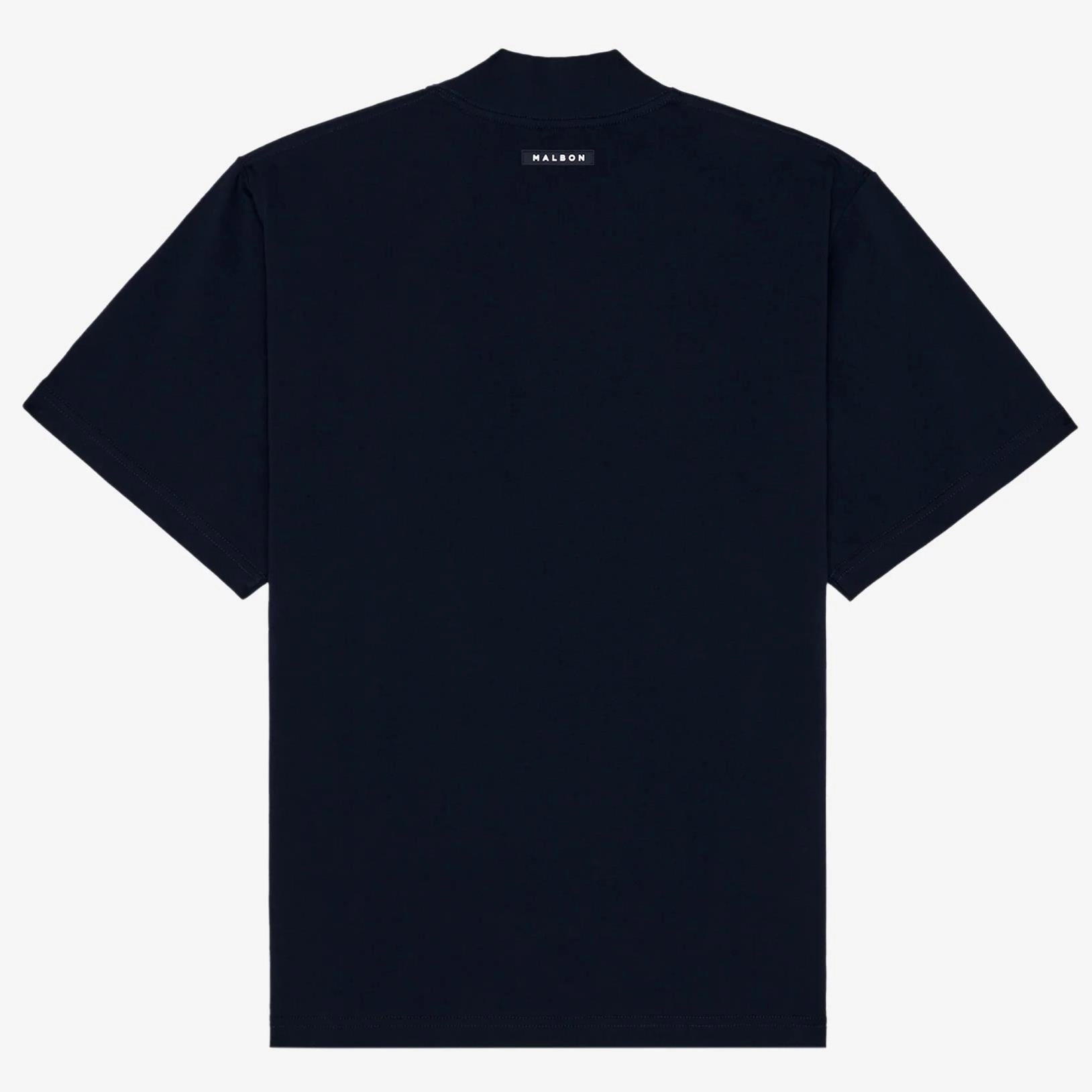 Mare Mockneck T-Shirt Navy Malbon Men's Golf Lifestyle Wear