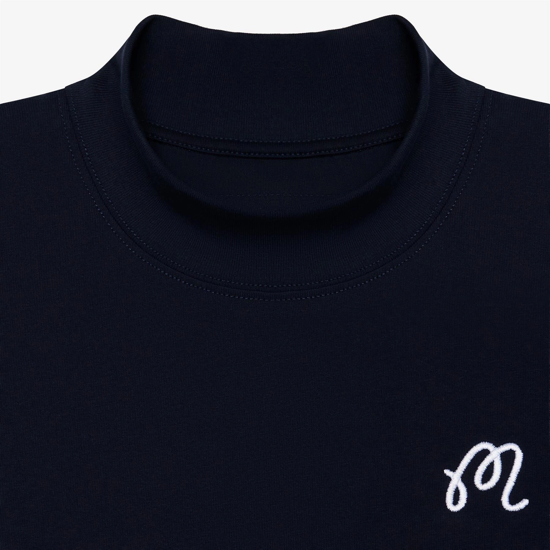 Mare Mockneck T-Shirt Navy Malbon Men's Golf Lifestyle Wear
