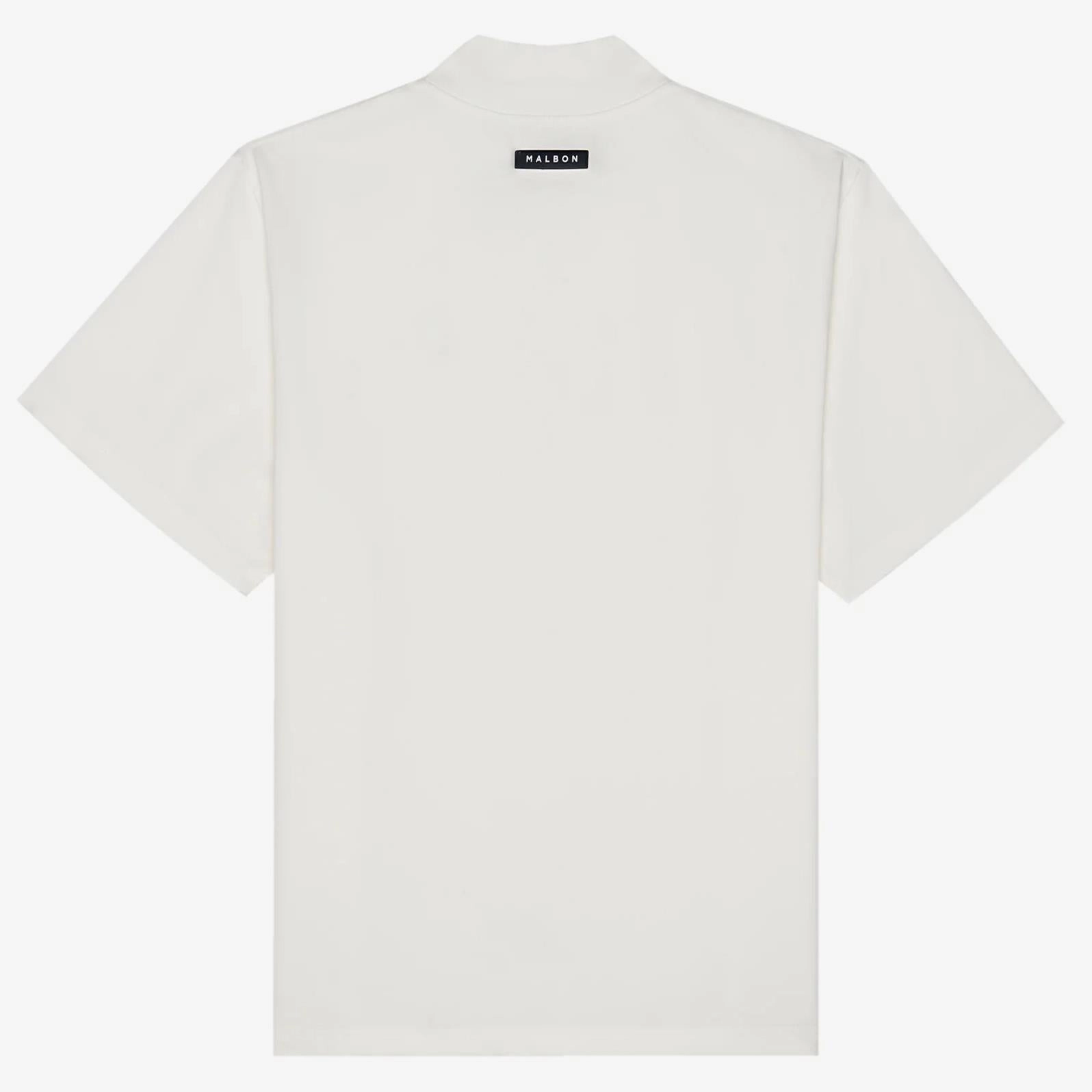Mare Mockneck T-Shirt White Malbon Men's Golf Lifestyle Wear