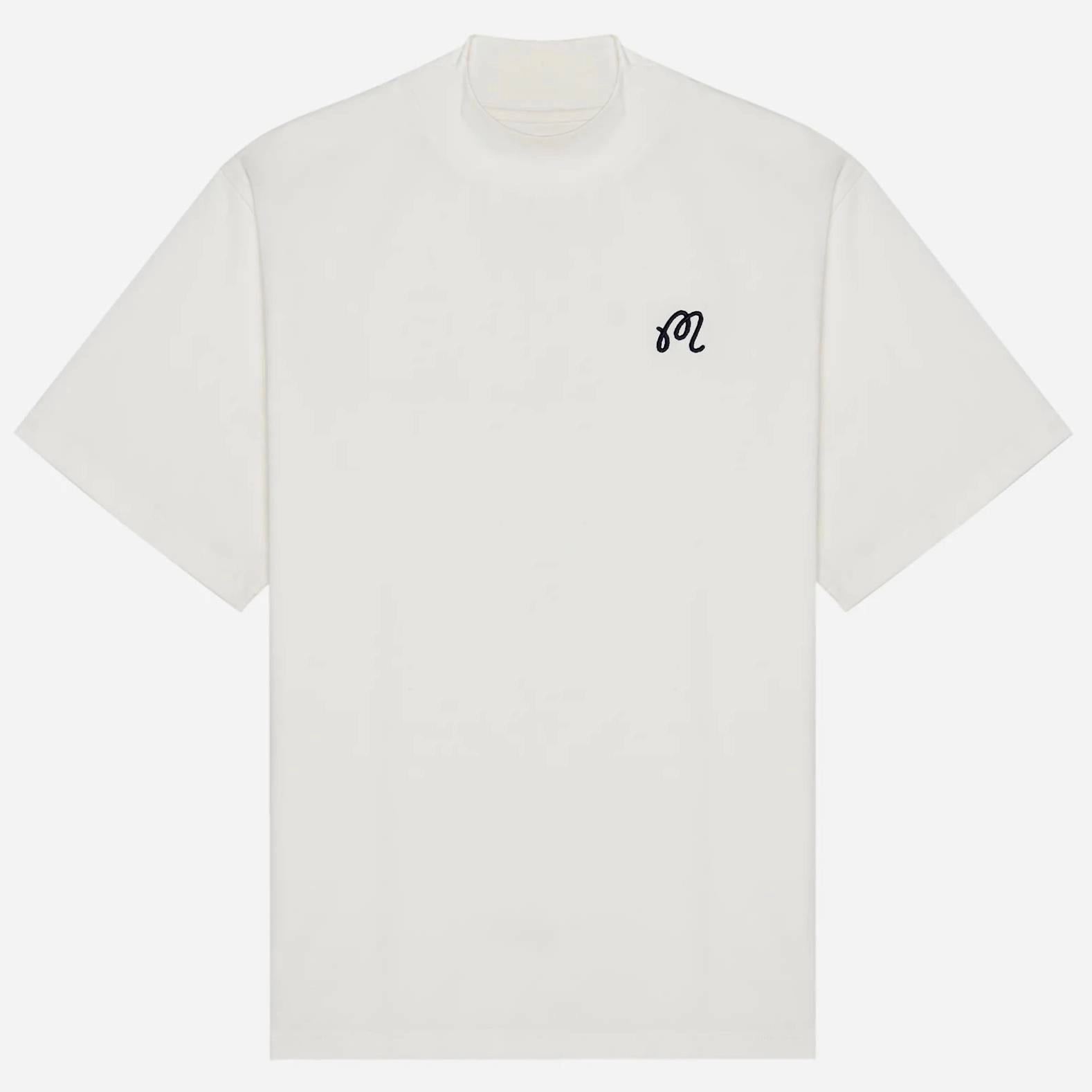 Mare Mockneck T-Shirt White Malbon Men's Golf Lifestyle Wear