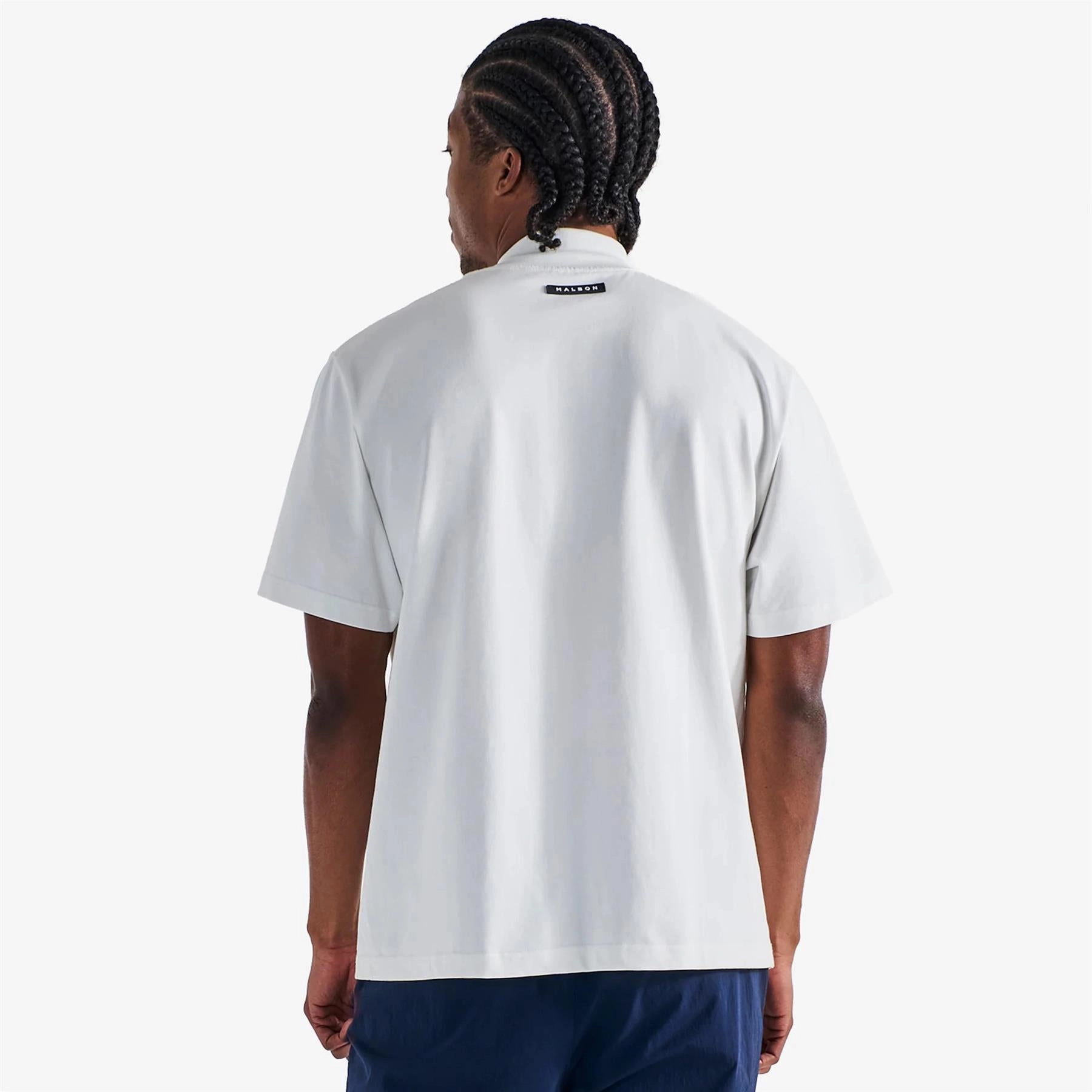 Mare Mockneck T-Shirt White Malbon Men's Golf Lifestyle Wear