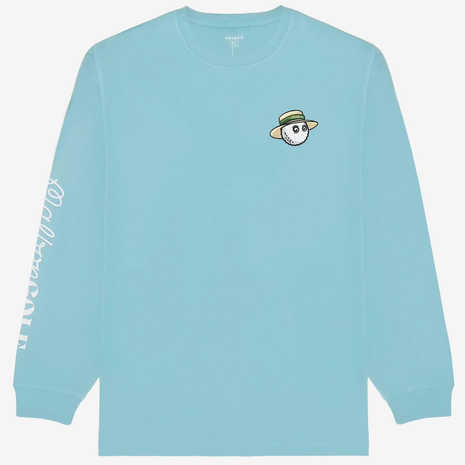 Marina LS T-Shirt Light Blue Malbon Men's Golf Lifestyle Wear