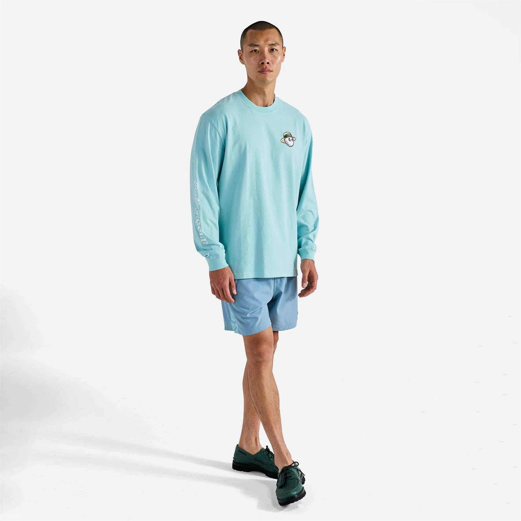 Marina LS T-Shirt Light Blue Malbon Men's Golf Lifestyle Wear