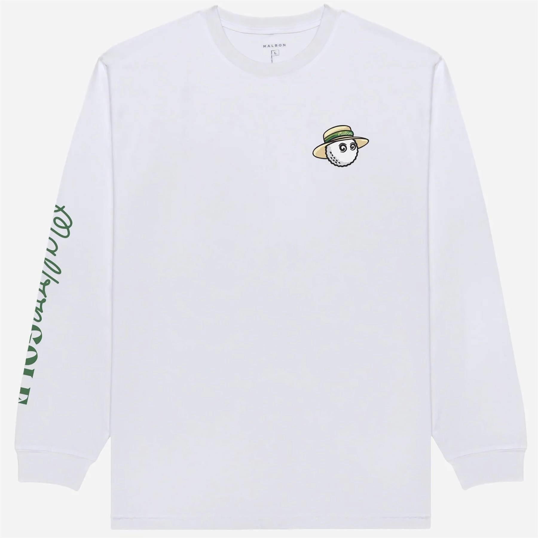 Marina LS T-Shirt White Malbon Men's Golf Lifestyle Wear