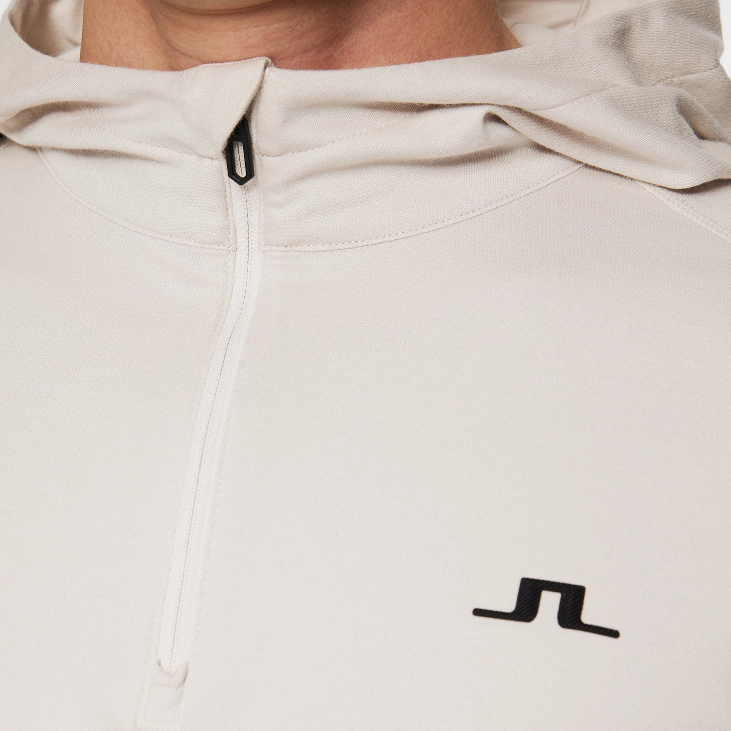 Mario Quarter Zip Hoodie Moonbeam J.Lindeberg Golfwear for Men