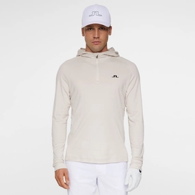 Mario Quarter Zip Hoodie Moonbeam Premium J.Lindeberg menswear