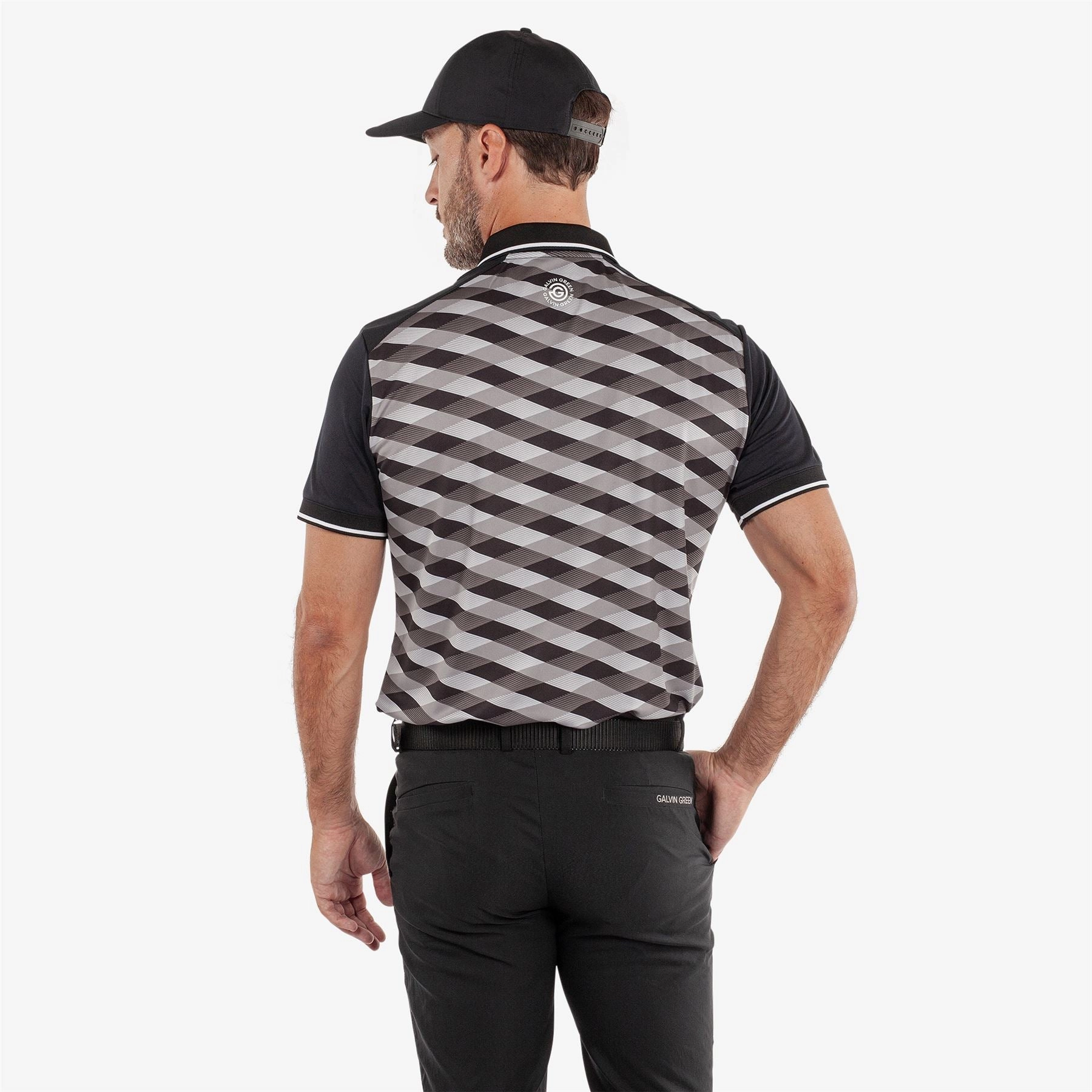 Marlon VENTIL8  Polo Black/Sharkskin Galvin Green Men's Apparel