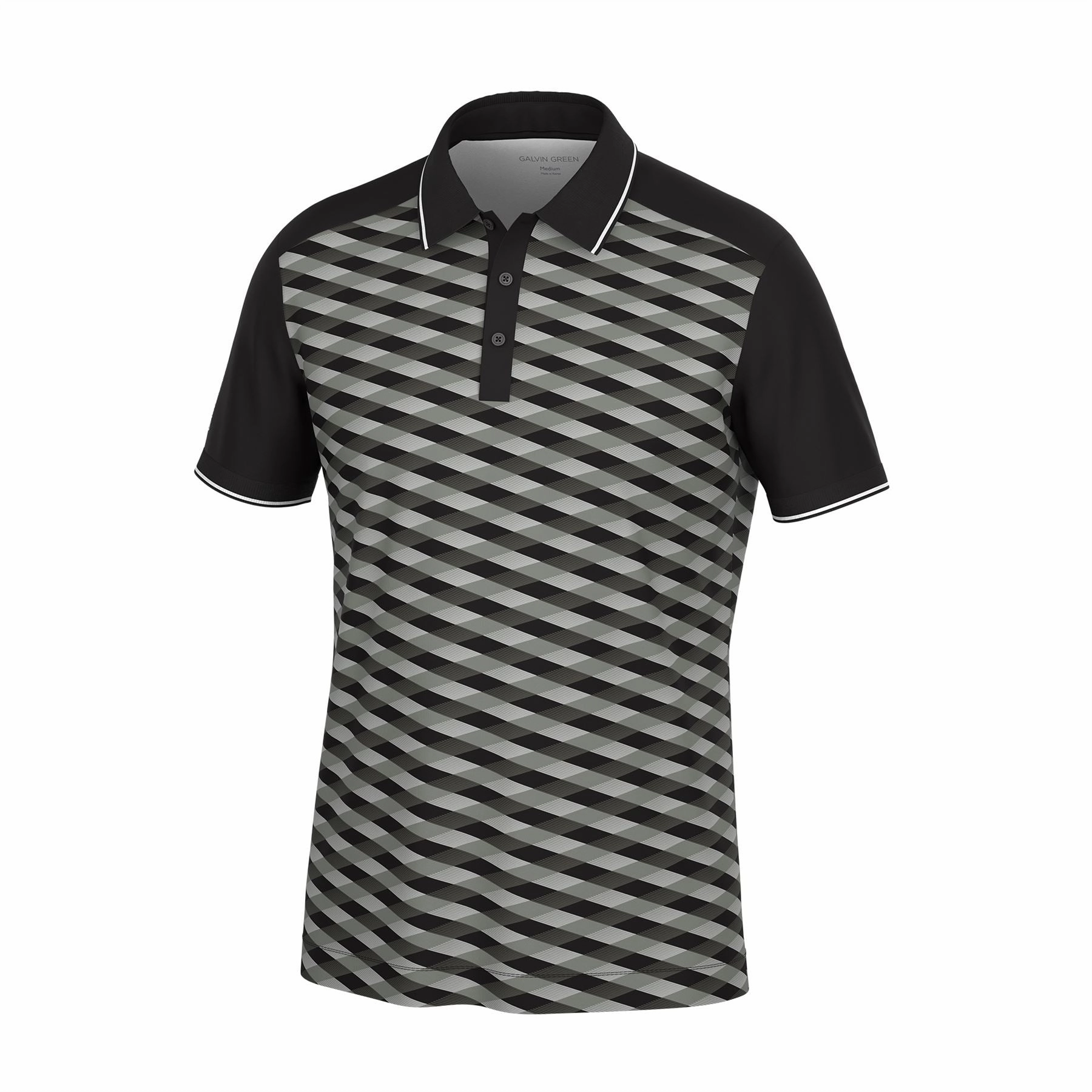 Marlon VENTIL8  Polo Black/Sharkskin Galvin Green men's golf outerwear