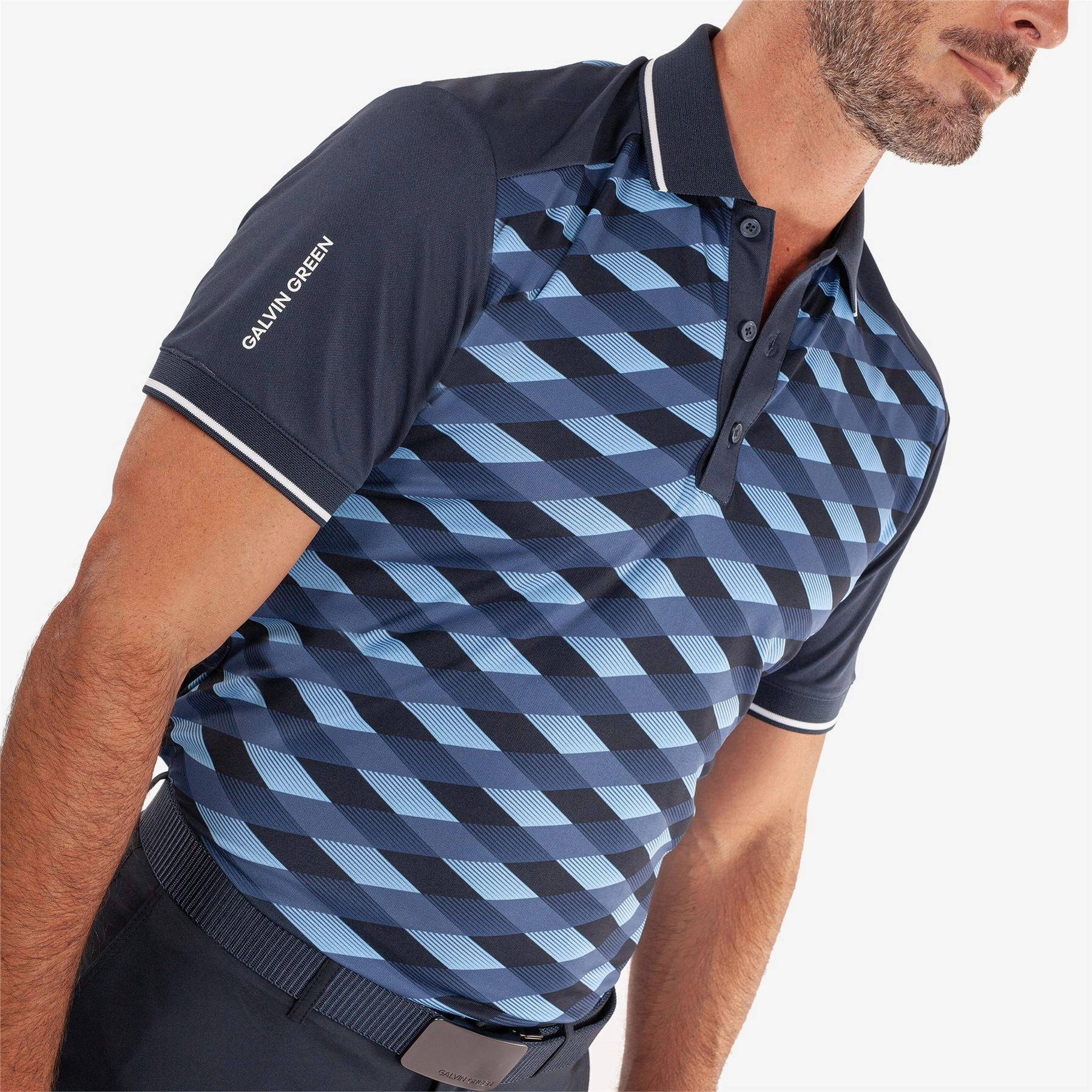 Marlon VENTIL8  Polo Navy/Moonlight Blue Galvin Green Men's Apparel