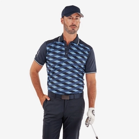 Marlon VENTIL8  Polo Navy/Moonlight Blue Galvin Green men's golf outerwear