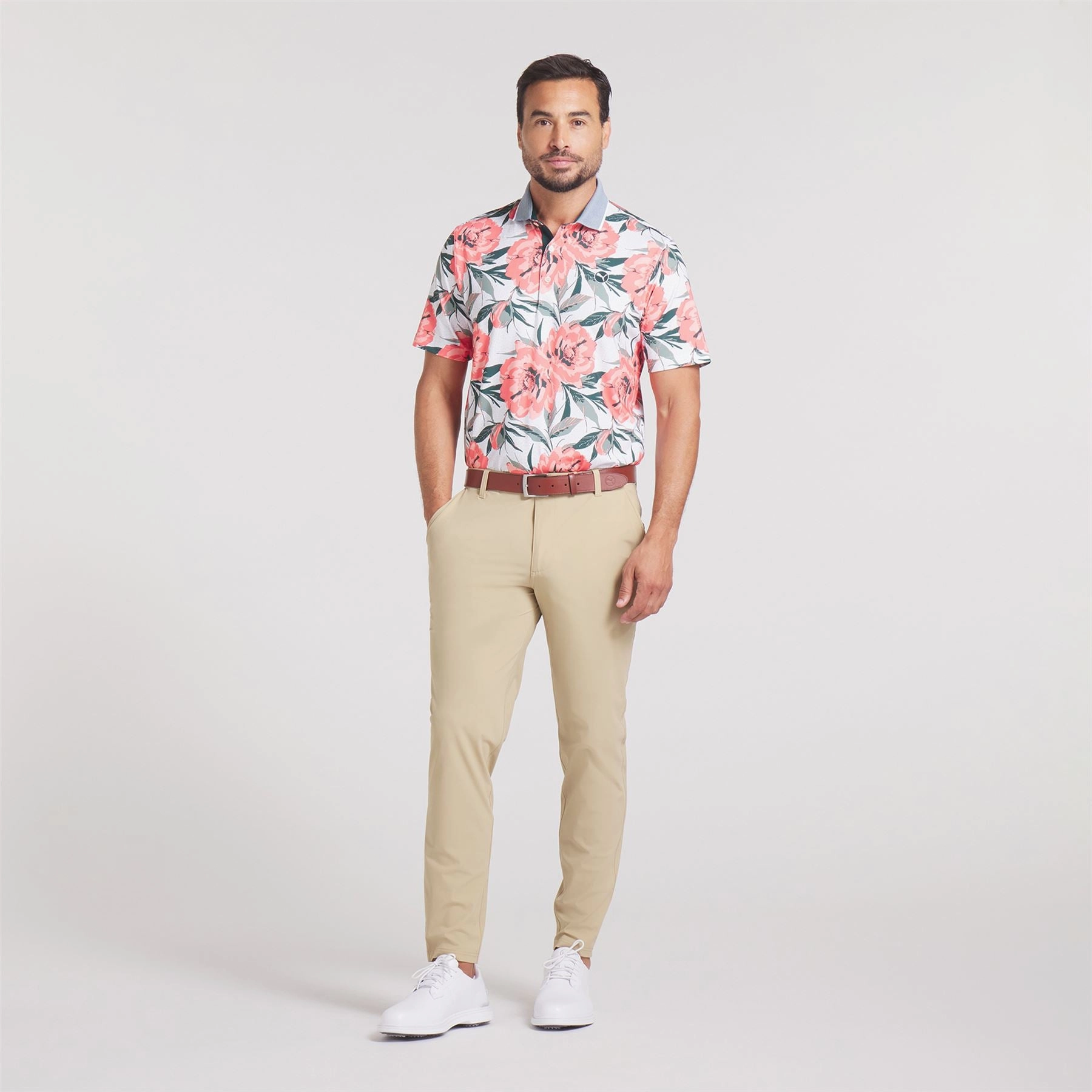 MATTR Beautiful Game Polo White Glow/Red Fire Puma Men's Sportswear