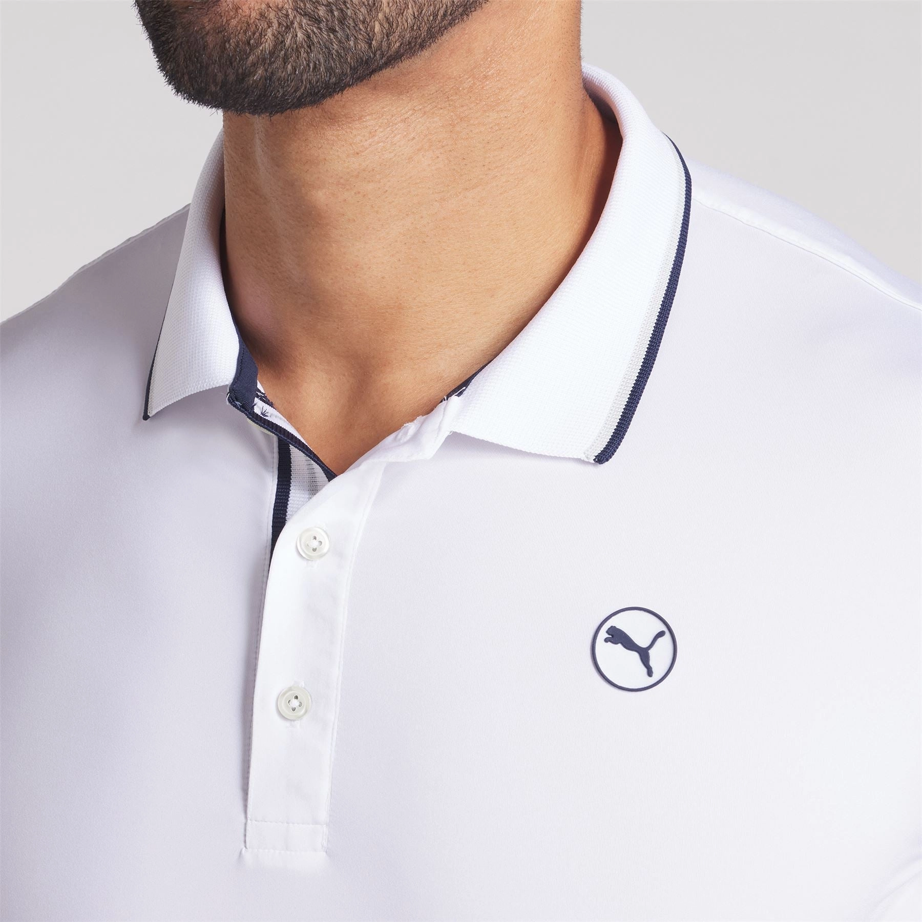 MATTR Elevated Solid Polo White Glow Puma Men's Sportswear
