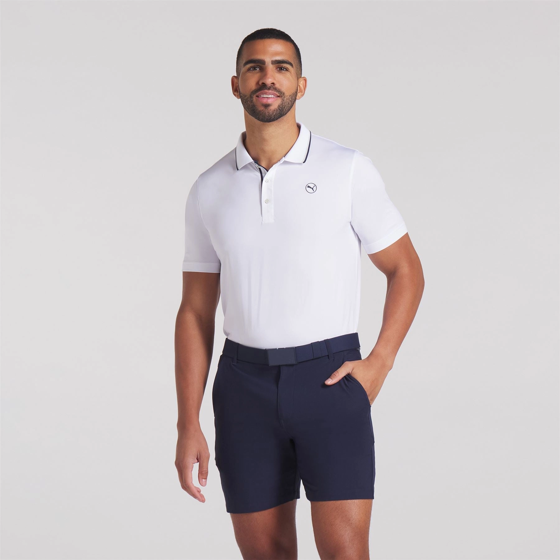 MATTR Elevated Solid Polo White Glow Puma Men's Sportswear