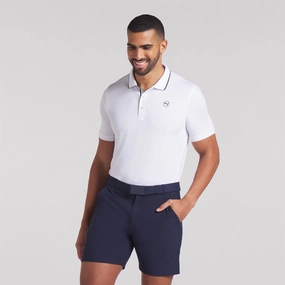 MATTR Elevated Solid Polo White Glow Puma men's athletic clothing