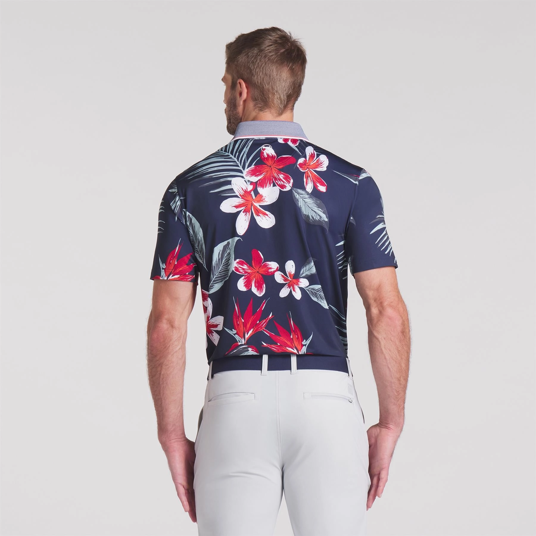 MATTR Luau Polo Deep Navy/Red Fire Puma Men's Sportswear