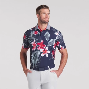 MATTR Luau Polo Deep Navy/Red Fire Puma men's athletic clothing