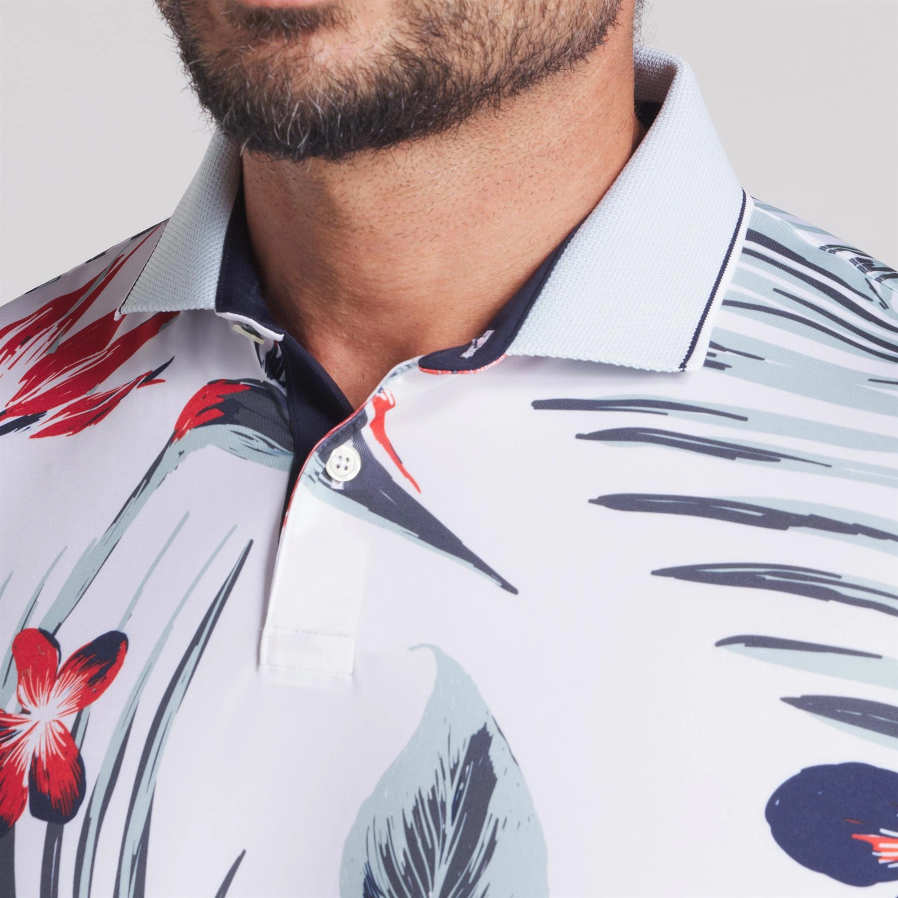 MATTR Luau Polo White Glow/Red Fire Puma Men's Sportswear