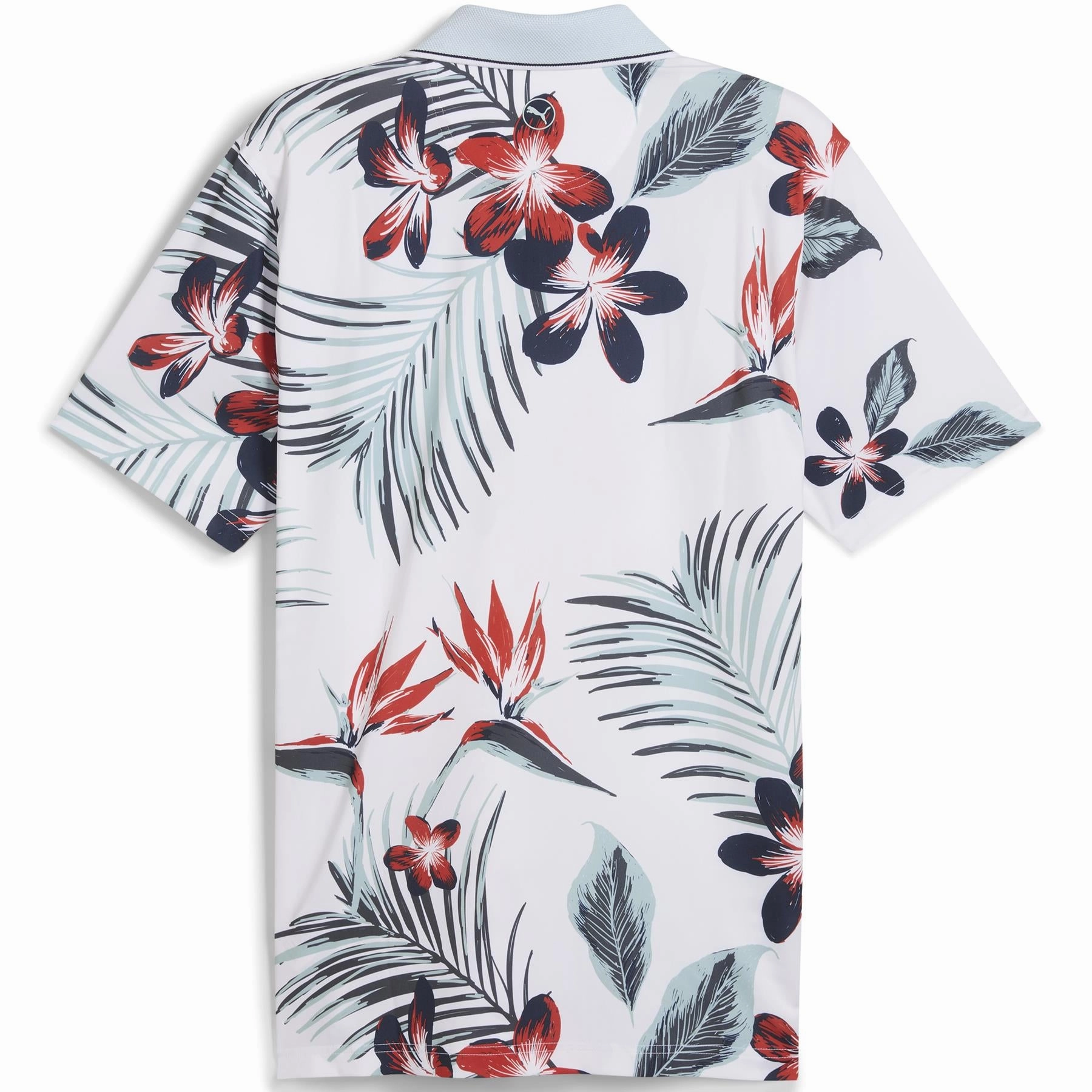 MATTR Luau Polo White Glow/Red Fire Puma Men's Sportswear