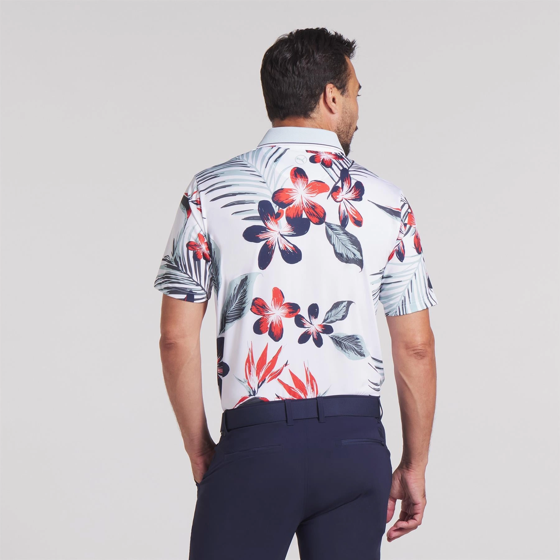 MATTR Luau Polo White Glow/Red Fire Puma Men's Sportswear
