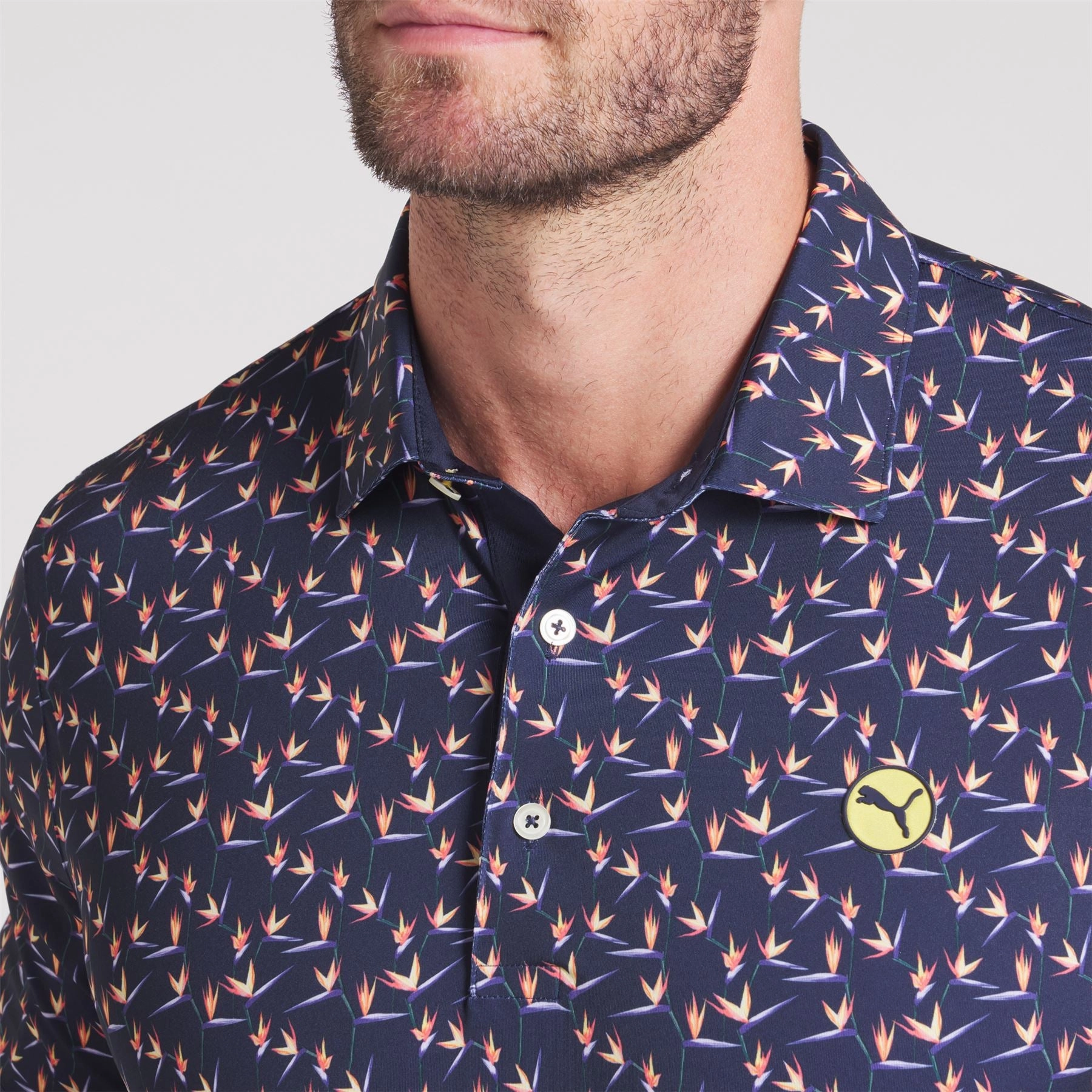 MATTR Paradise Polo Deep Navy/Sunny Yellow Puma Men's Sportswear