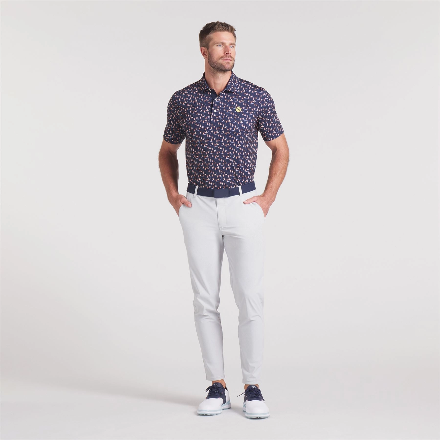 MATTR Paradise Polo Deep Navy/Sunny Yellow Puma Men's Sportswear