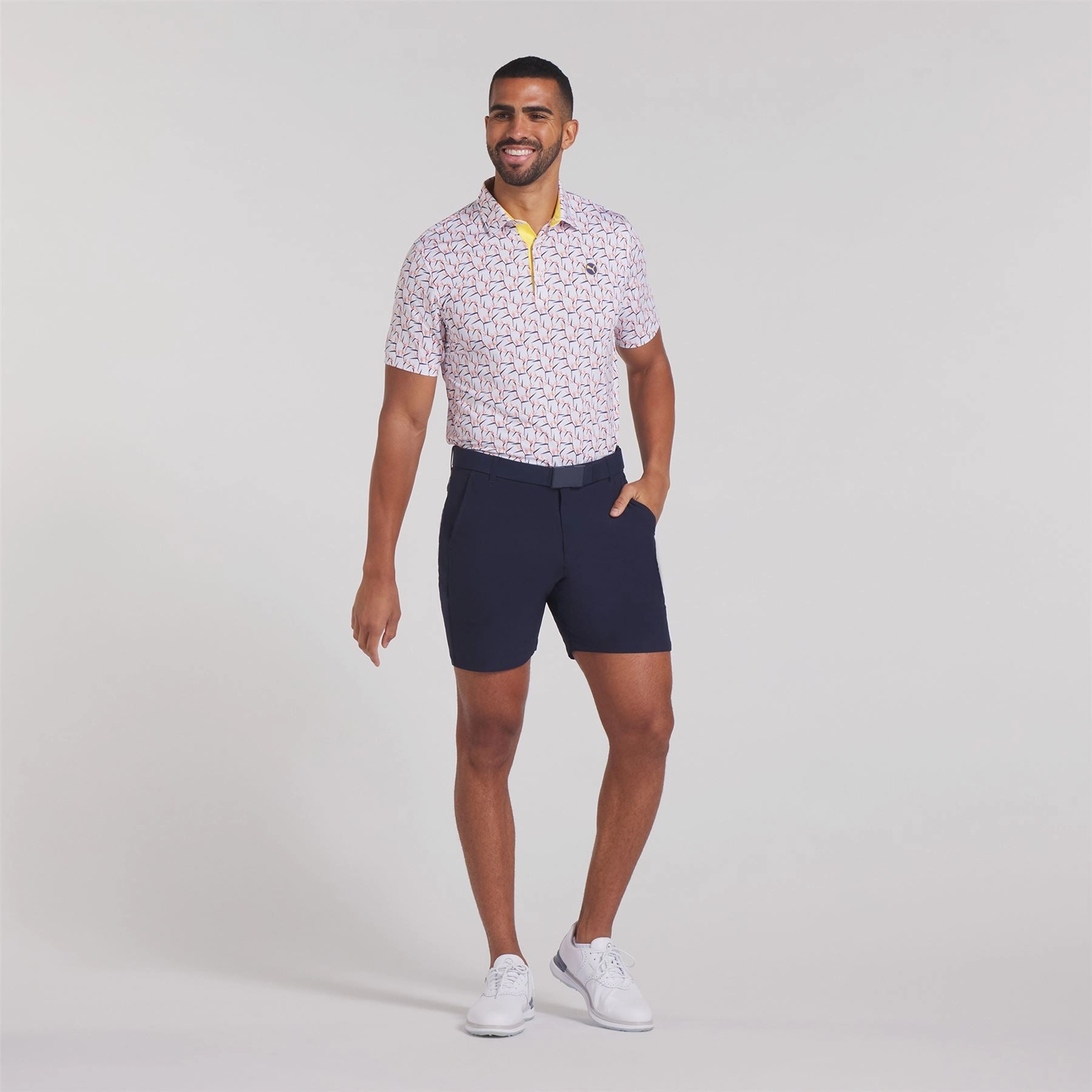MATTR Paradise Polo White Glow/Sunny Yellow Puma Men's Sportswear