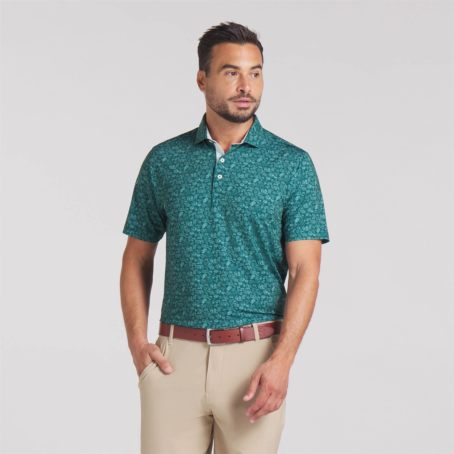 MATTR Peach Stand Polo Dark Myrtle Puma men's athletic clothing