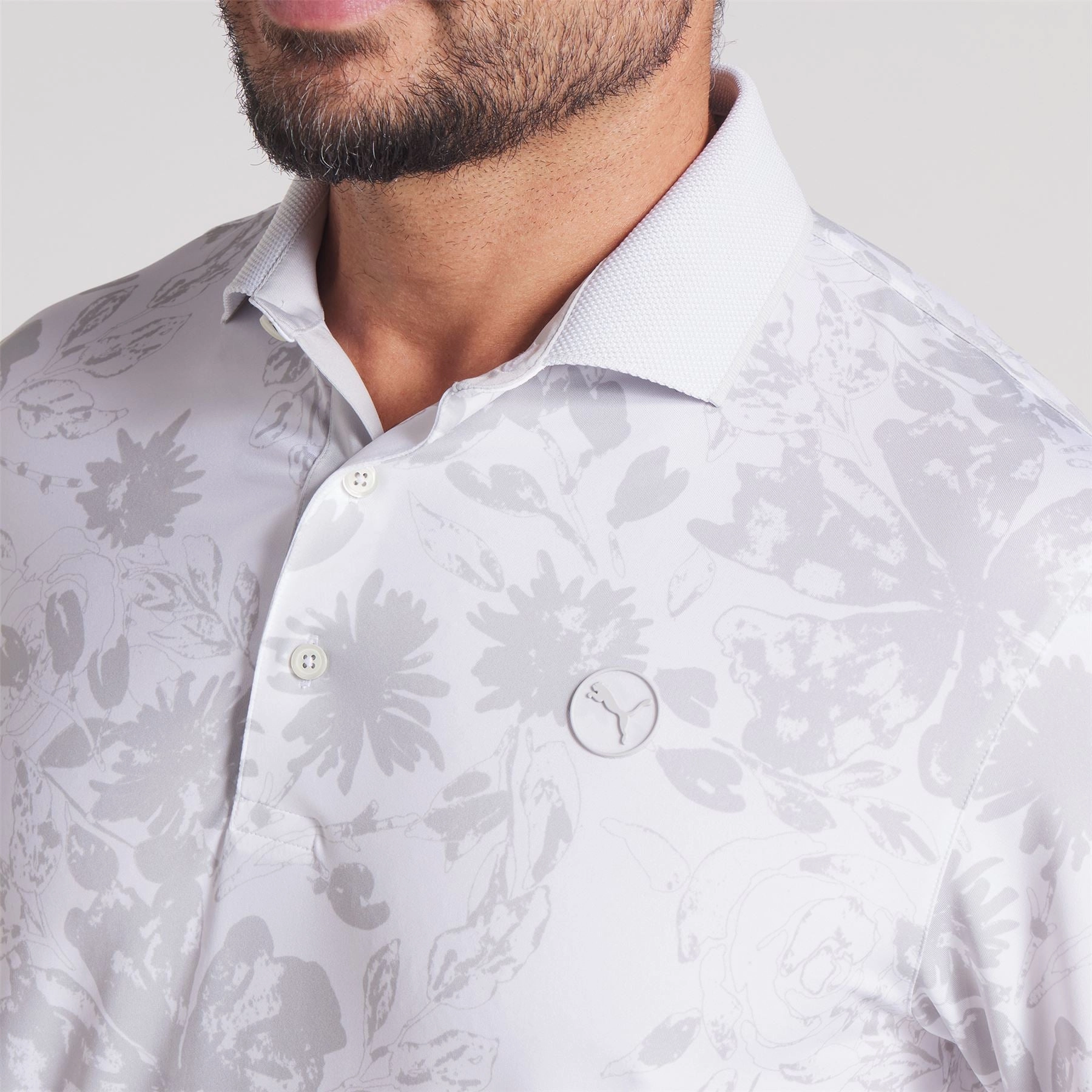 MATTR Rose Polo White Glow/Ash Grey Puma Men's Sportswear