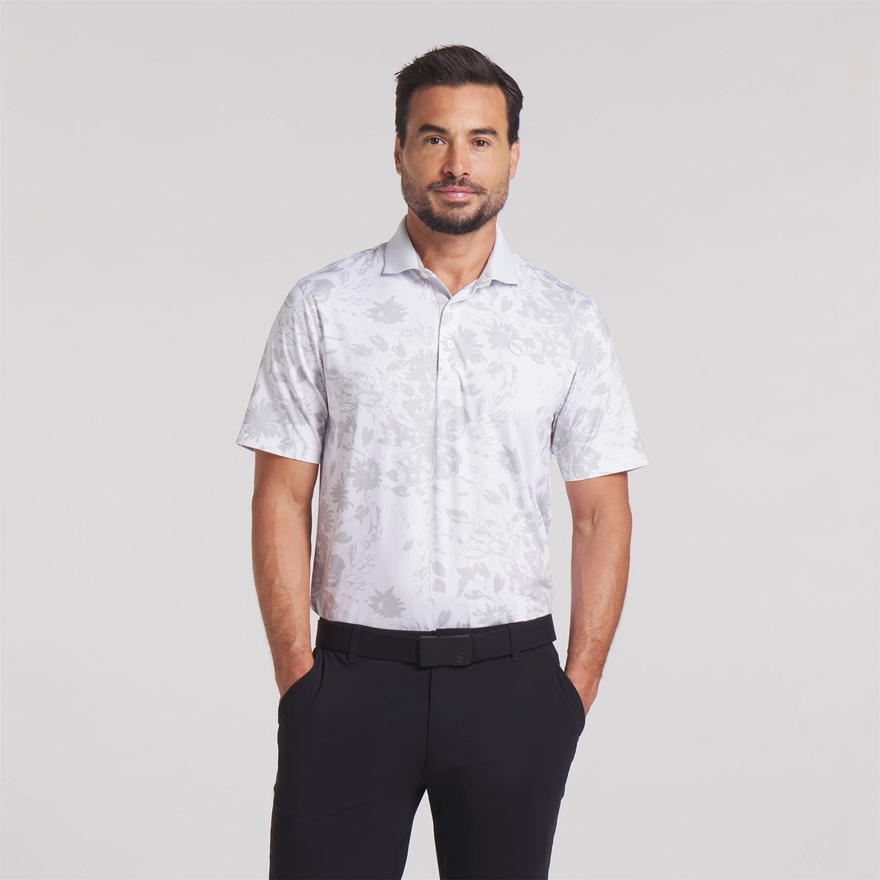 MATTR Rose Polo White Glow/Ash Grey Puma men's athletic clothing
