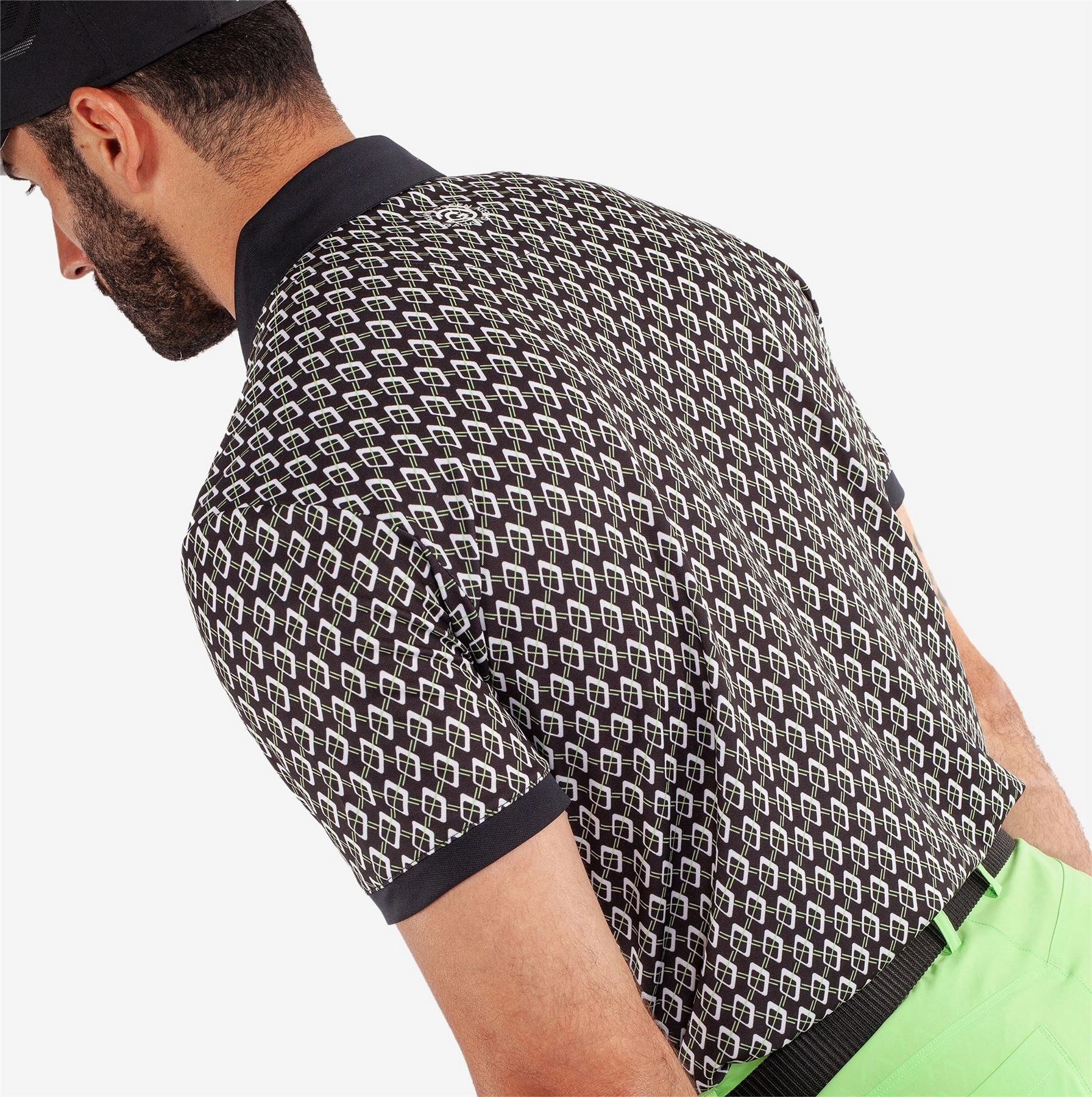 Maxwell VENTIL8  Polo Black/Fresh Green Galvin Green Men's Apparel