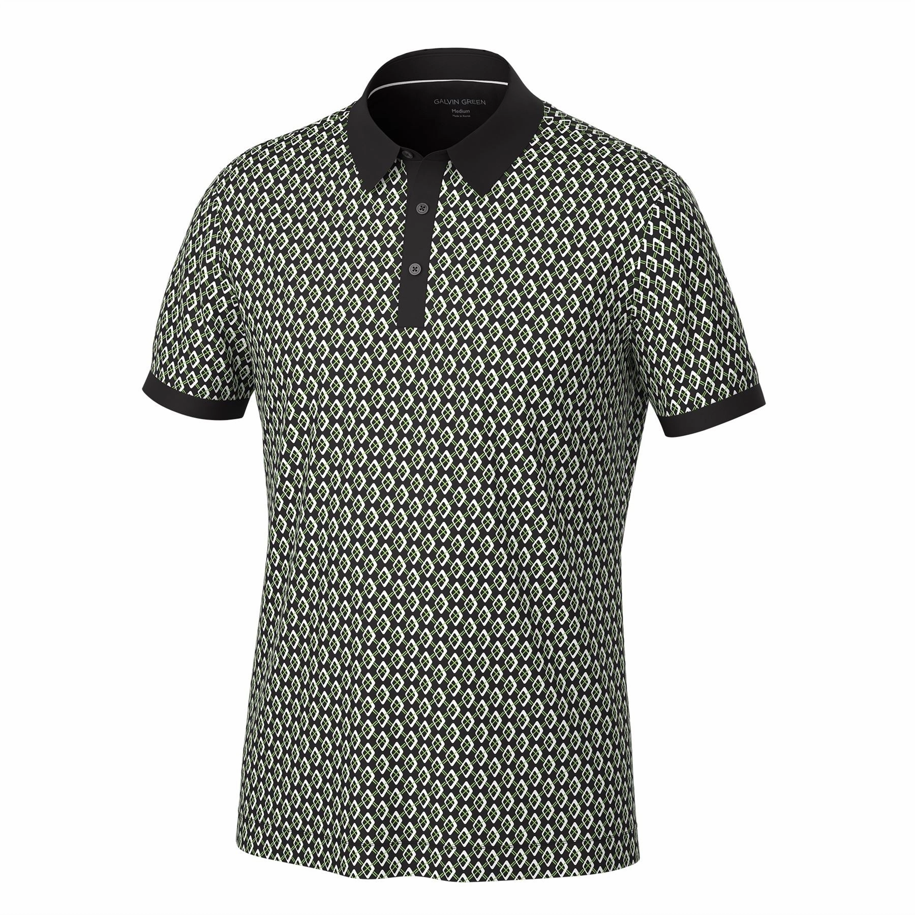 Maxwell VENTIL8  Polo Black/Fresh Green Galvin Green men's golf outerwear