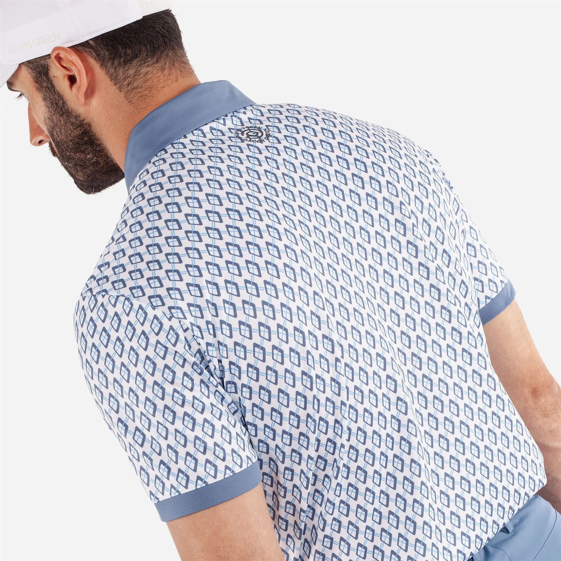Maxwell VENTIL8  Polo Moonlight Blue/White Galvin Green Men's Apparel