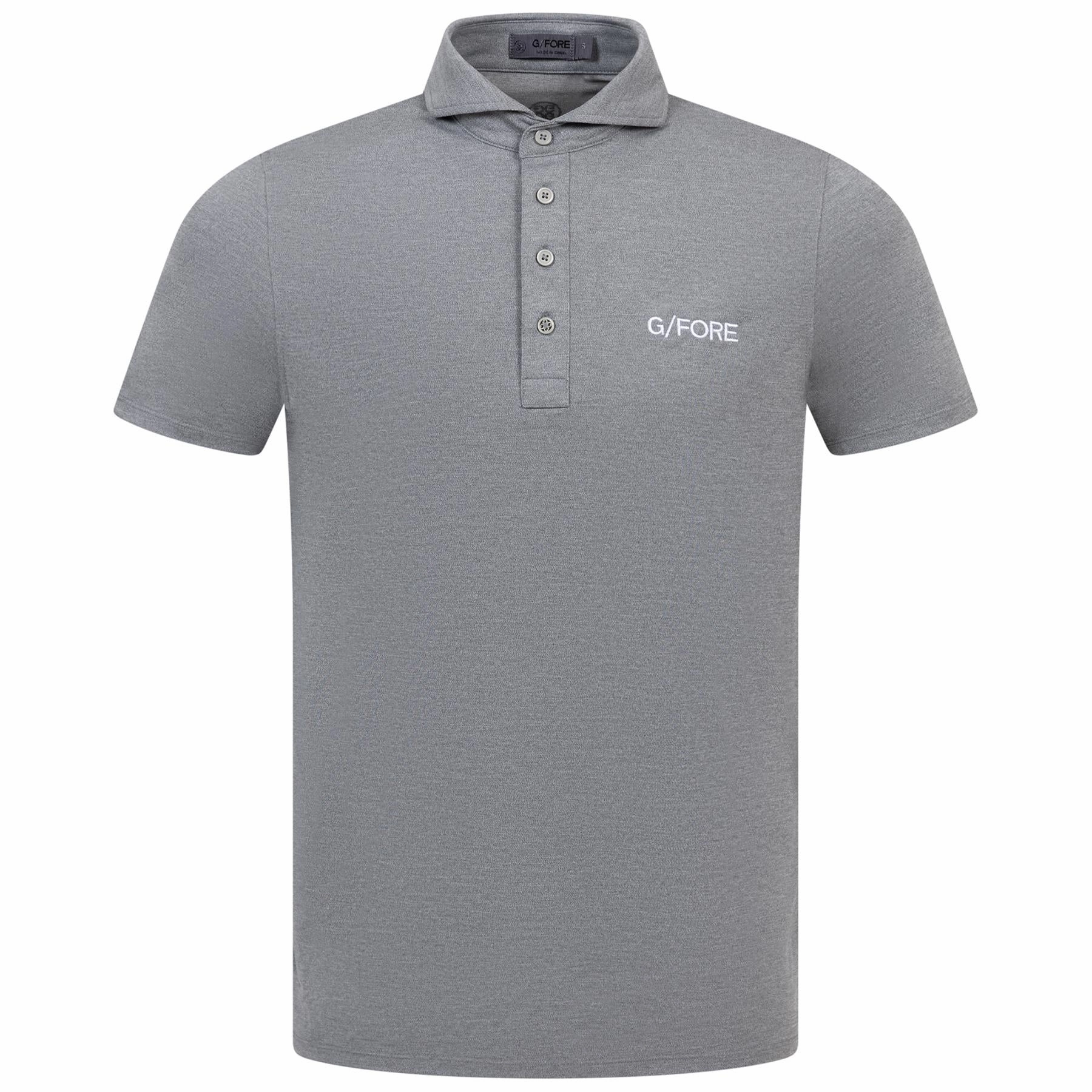 Melange Rib Gusset Tech Pique Embroidered Polo Heather Grey G/Fore men's golf fashion