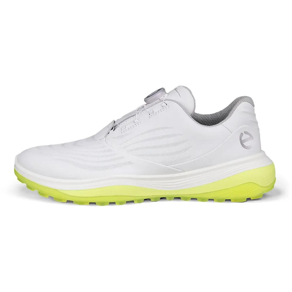 Memory Foam Shoes ECCO LT1 BOA Spikeless Golf Shoes White - FW24 Men True Comfort Versatile Shoes, Traction Sole Shoes