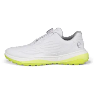 Memory Foam Shoes ECCO LT1 BOA Spikeless Golf Shoes White - FW24 Men True Comfort Versatile Shoes, Traction Sole Shoes